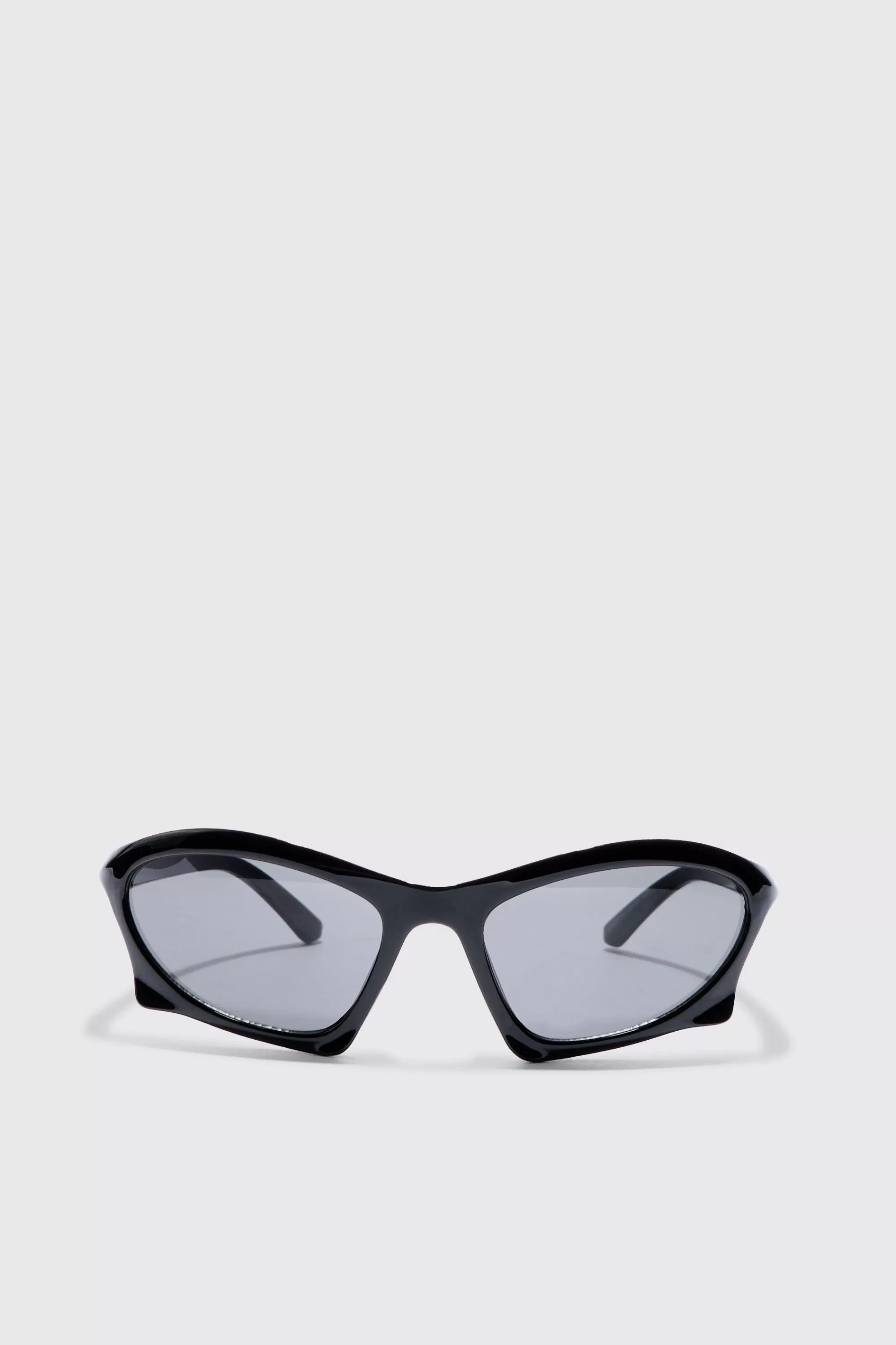 boohooMAN Curved Frame Racer Sunglasses In | UK
