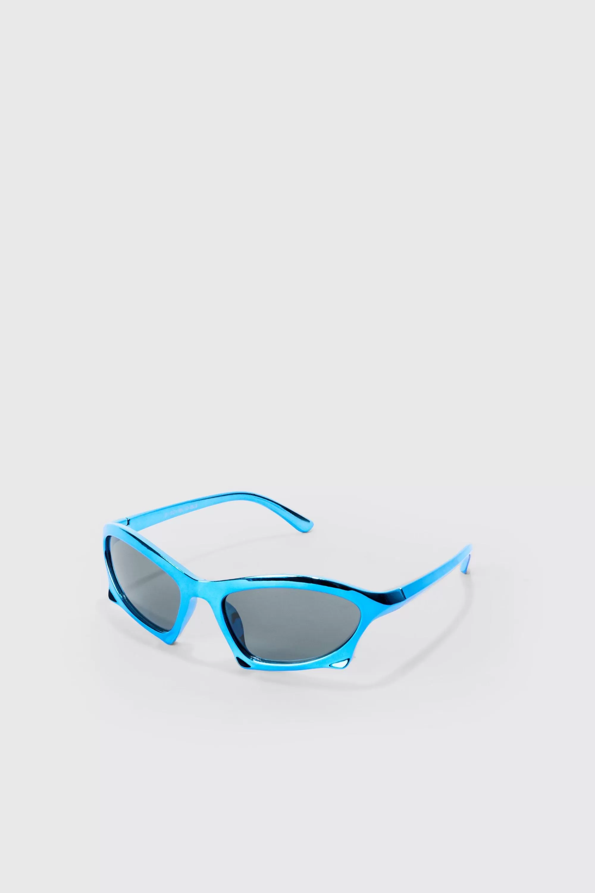 boohooMAN Curved Frame Racer Sunglasses In | UK