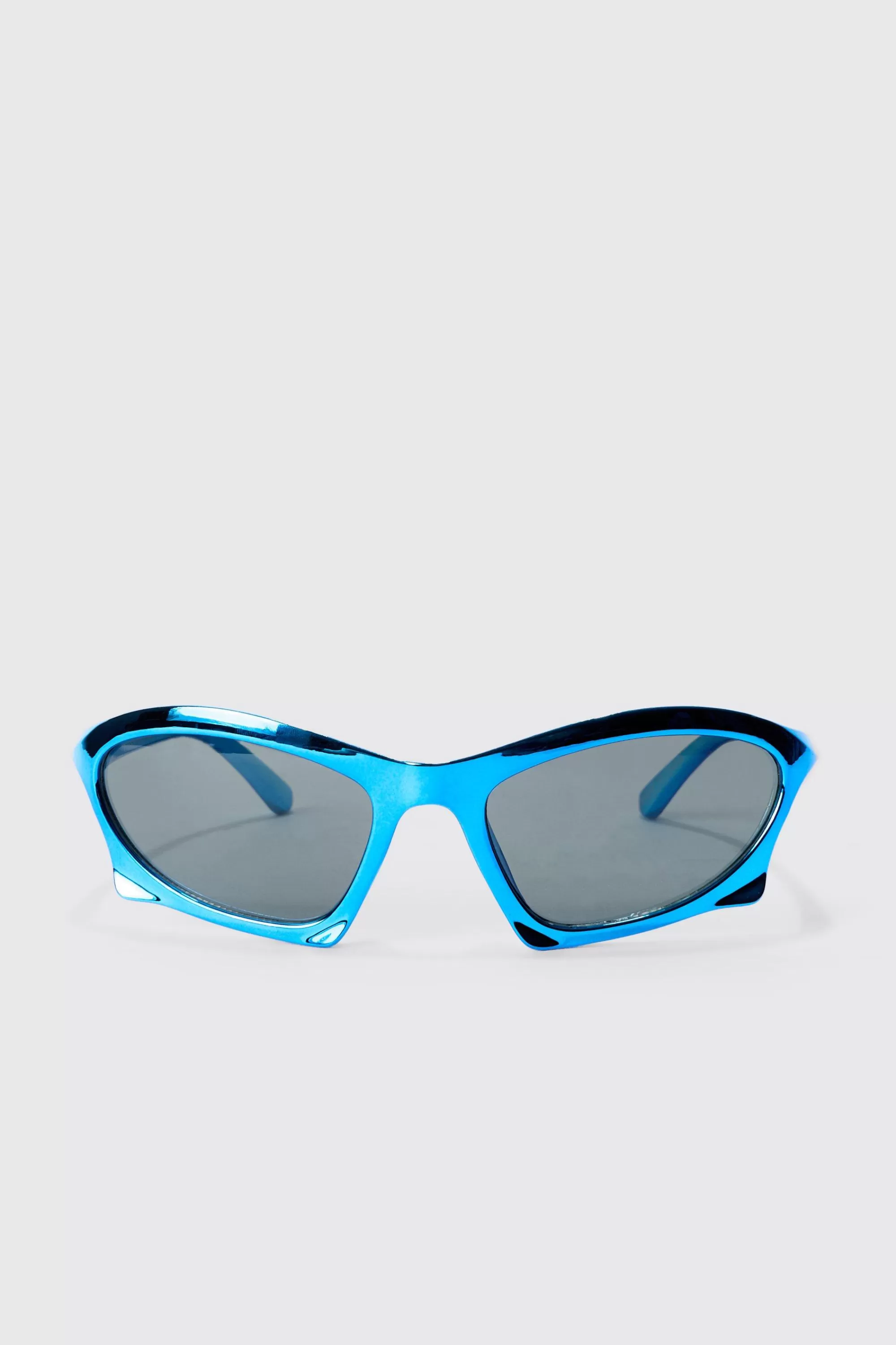 boohooMAN Curved Frame Racer Sunglasses In | UK
