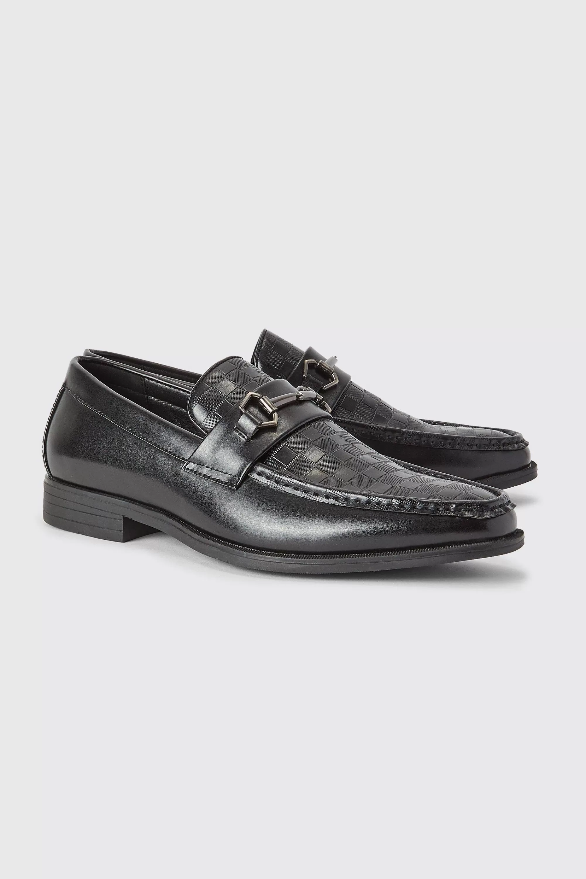boohooMAN Debossed Snaffle Loafer | UK