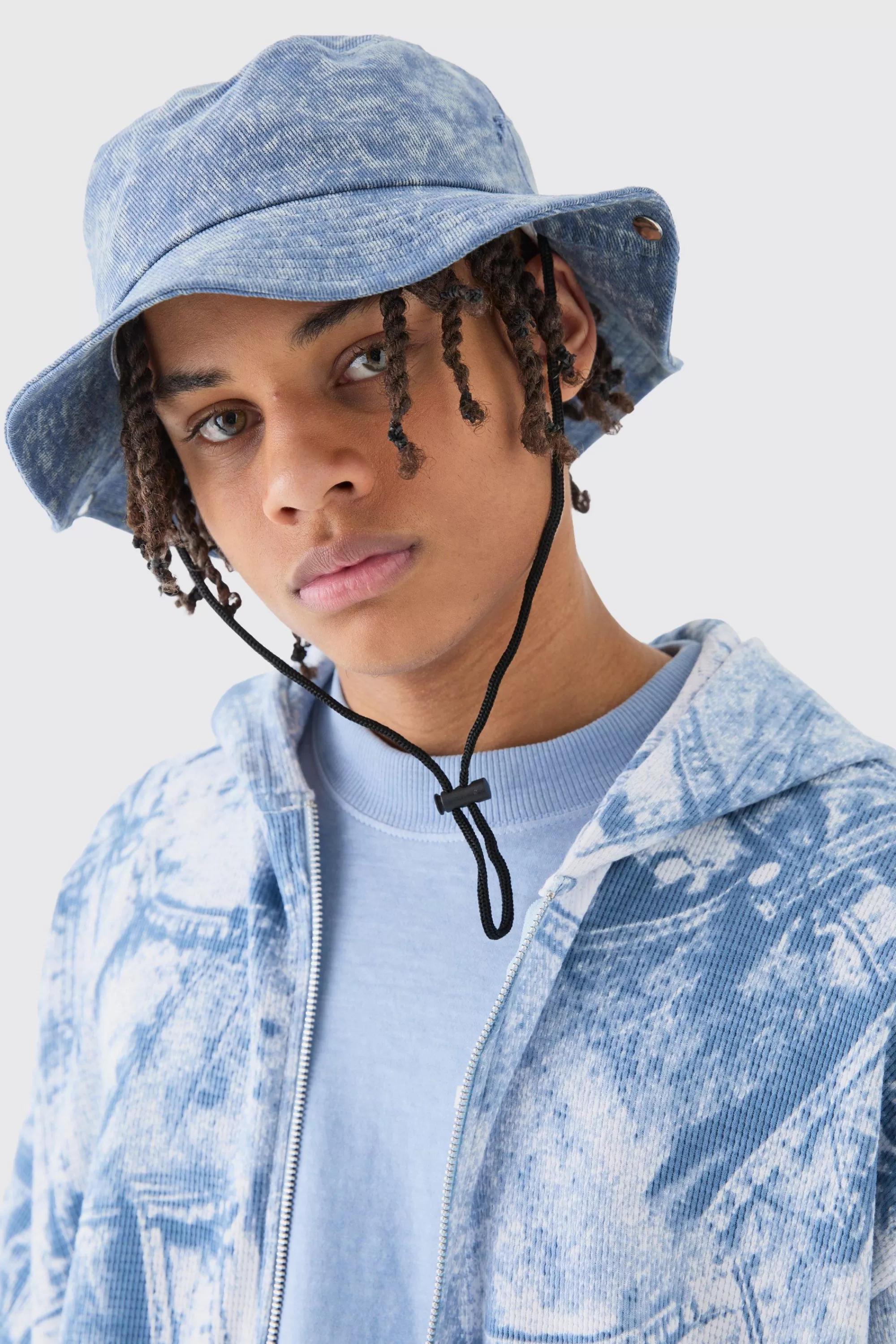 boohooMAN Denim Bucket Hat In | UK