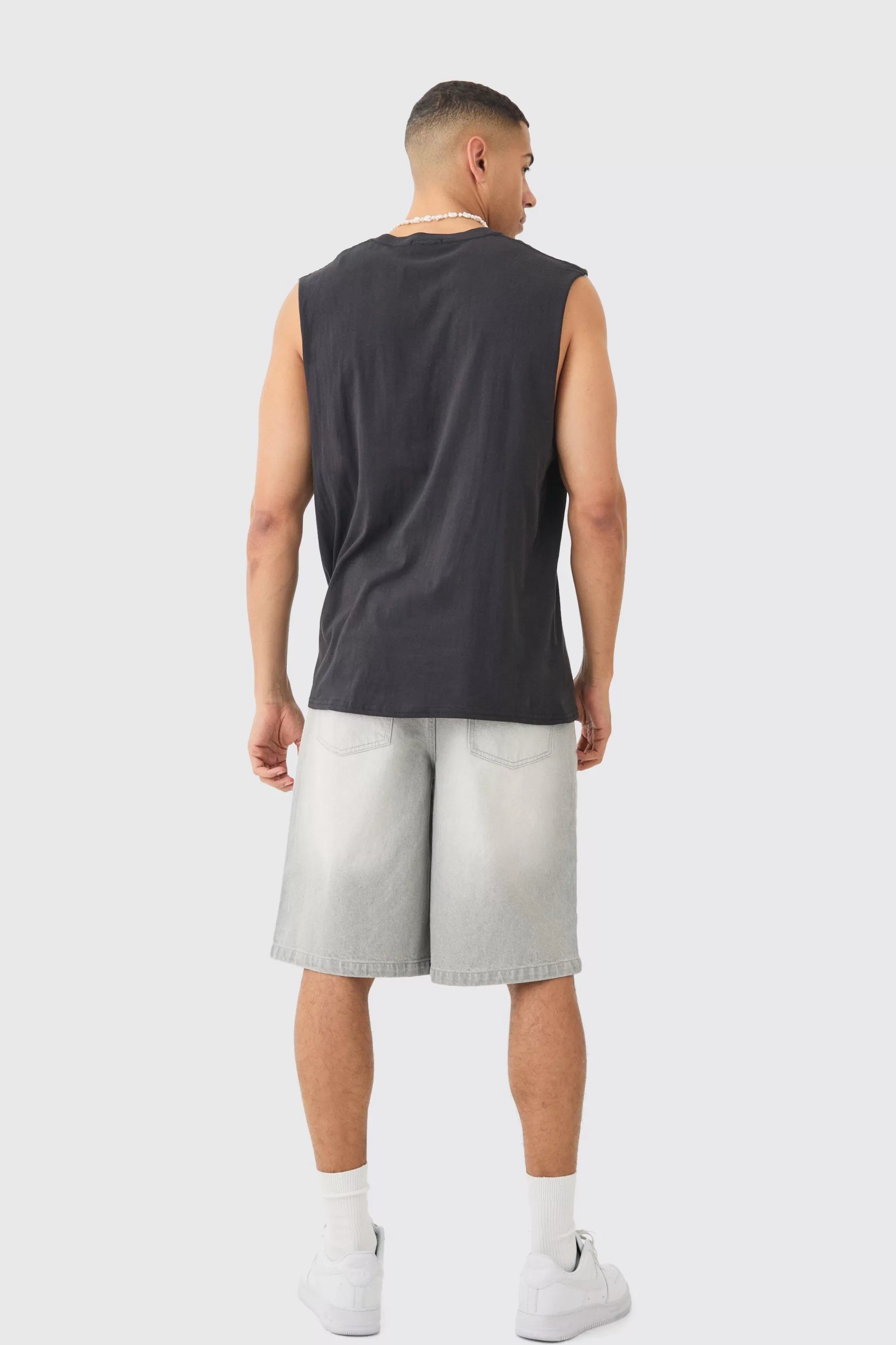 boohooMAN Denim Jorts In | UK