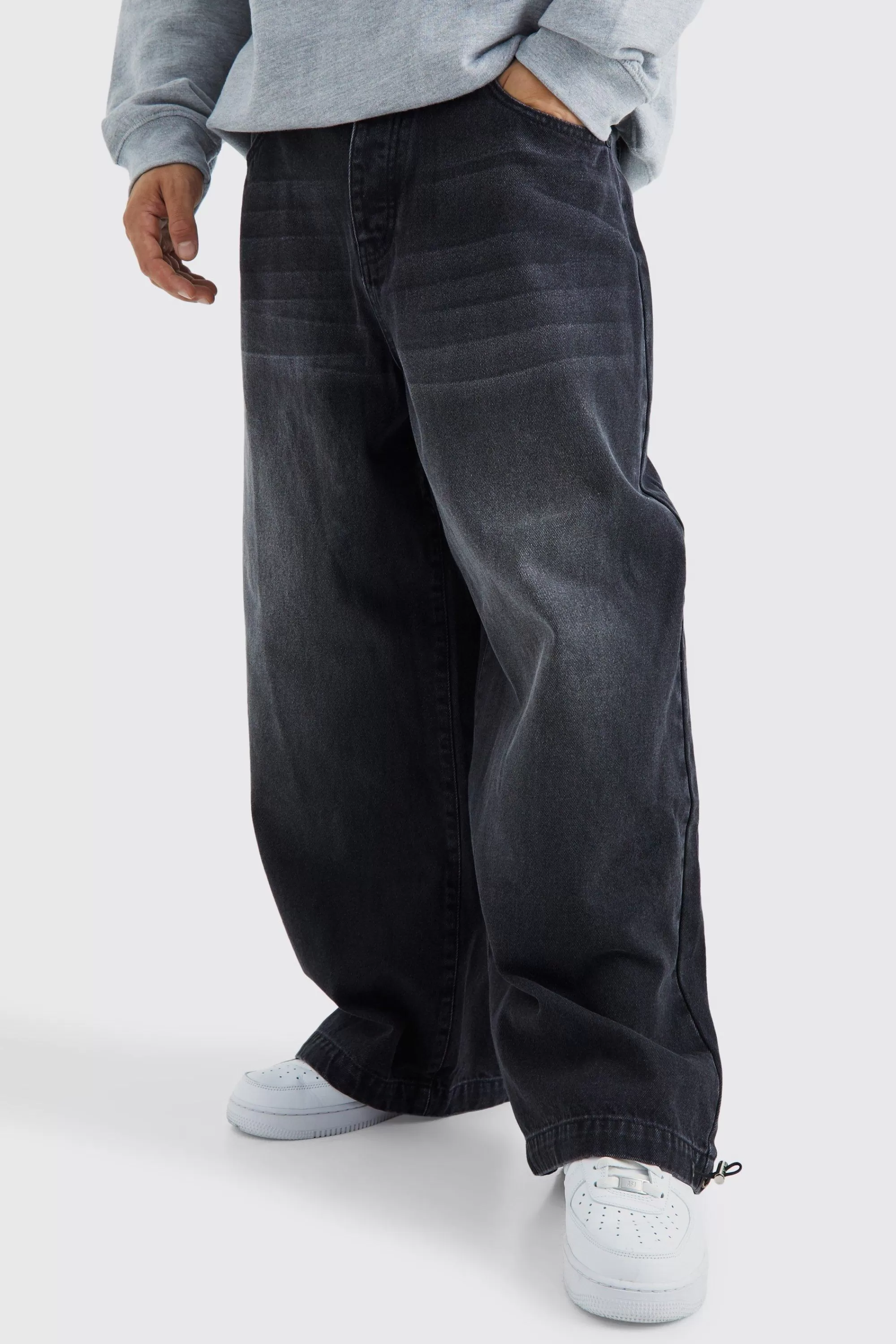 boohooMAN Denim Parachute Jean | UK