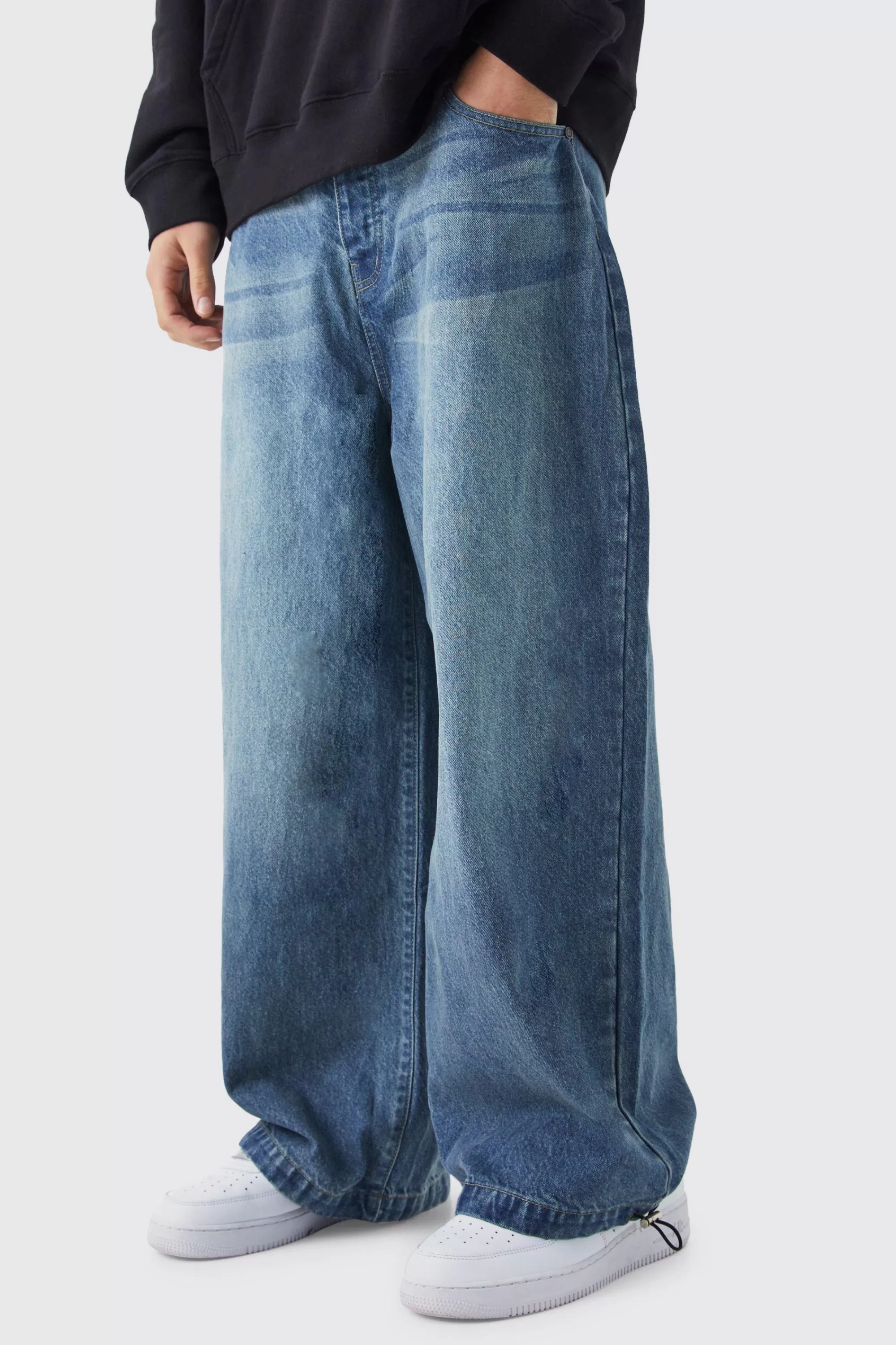 boohooMAN Denim Parachute Jean | UK