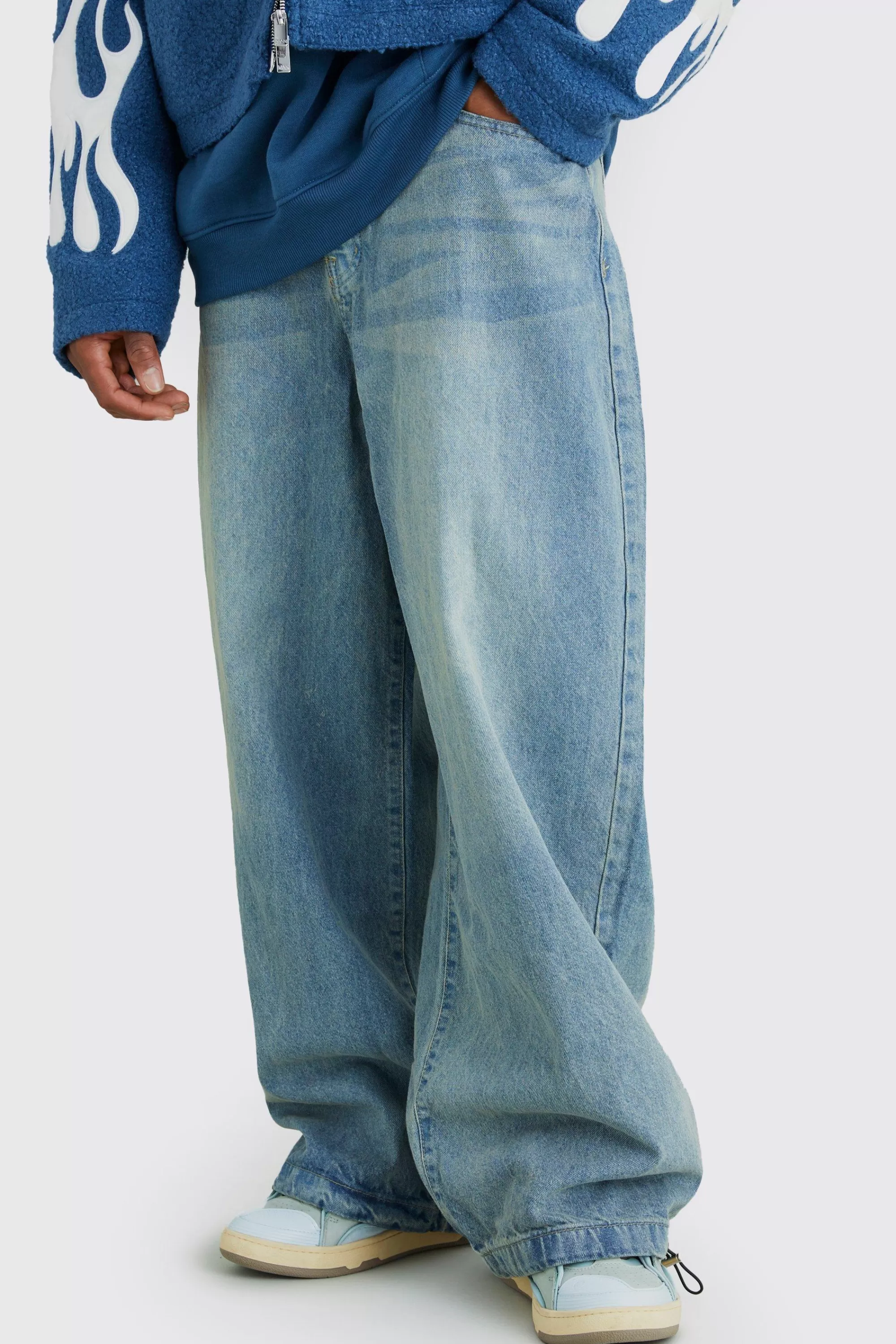 boohooMAN Denim Parachute Jean | UK