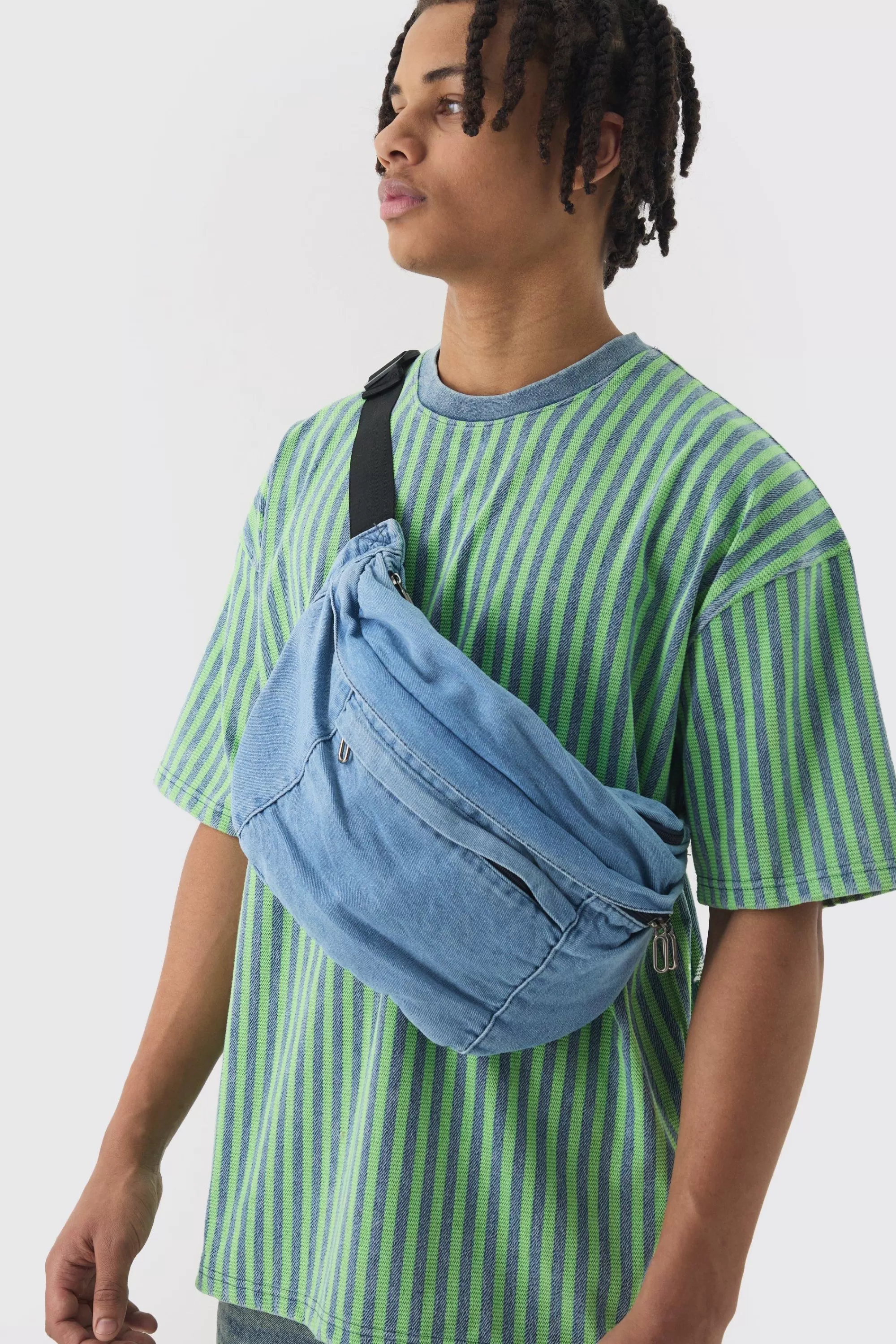 boohooMAN Denim Sling Bag | UK