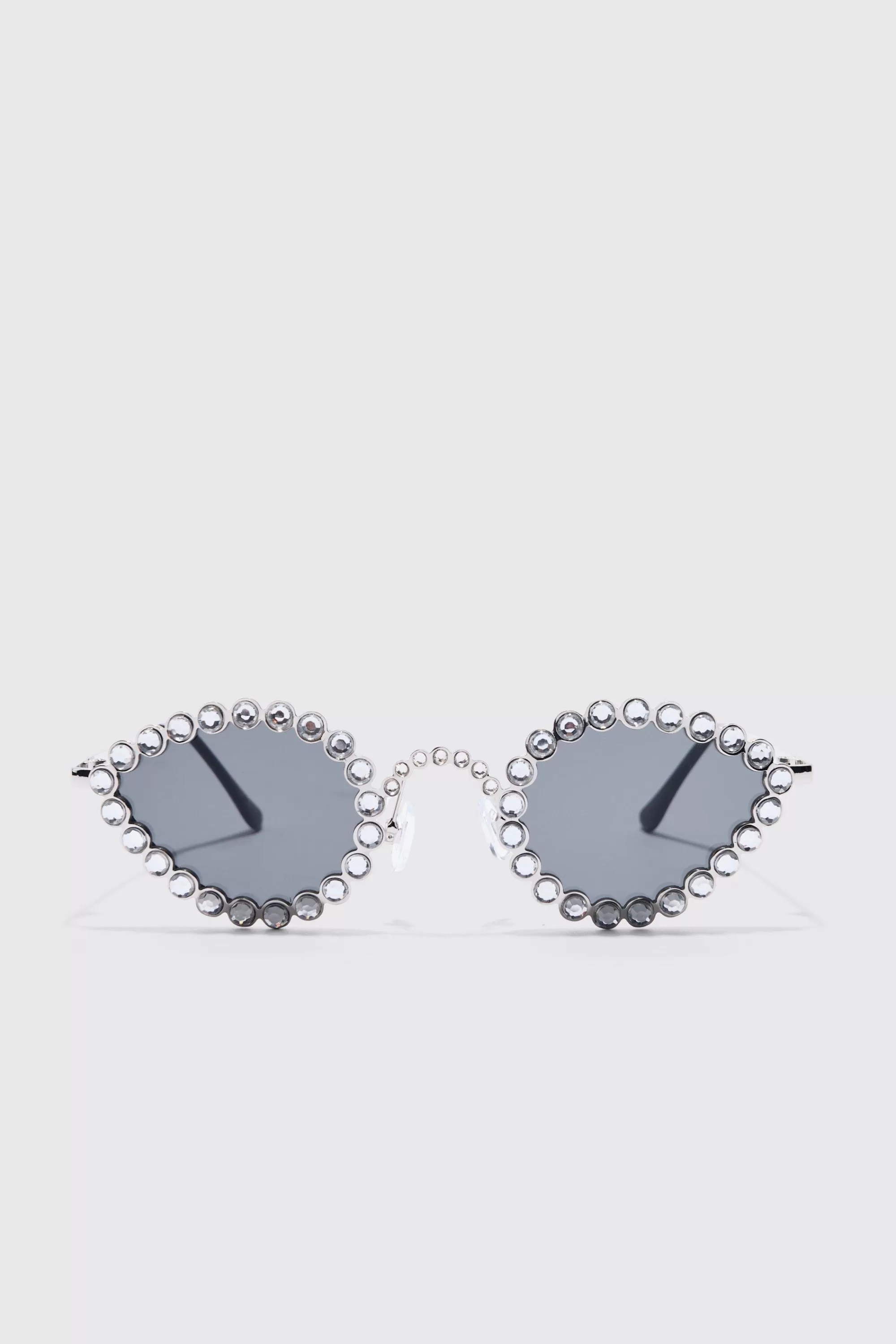 boohooMAN Diamante Oval Sunglasses | UK