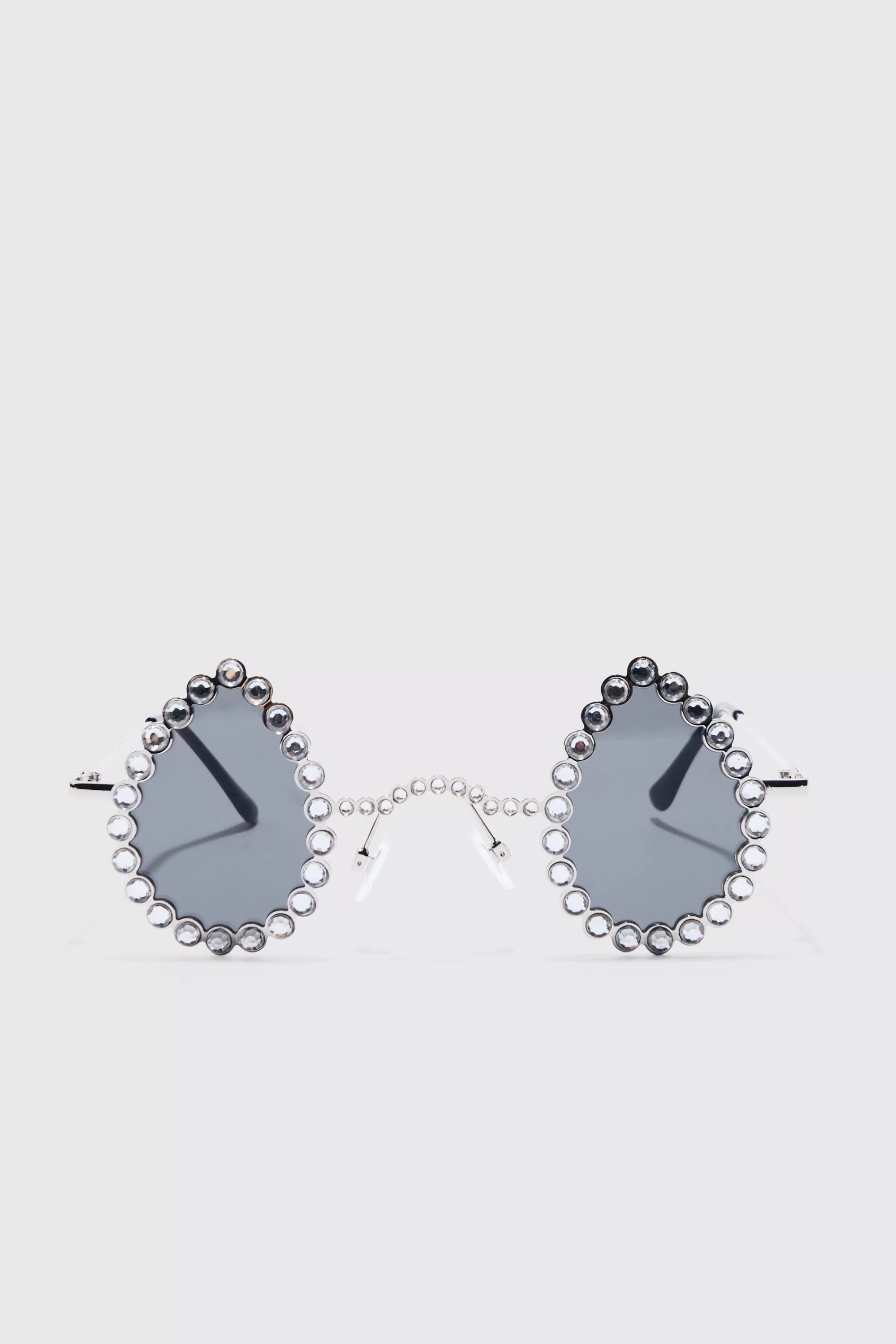 boohooMAN Diamante Tear Drop Sunglasses | UK