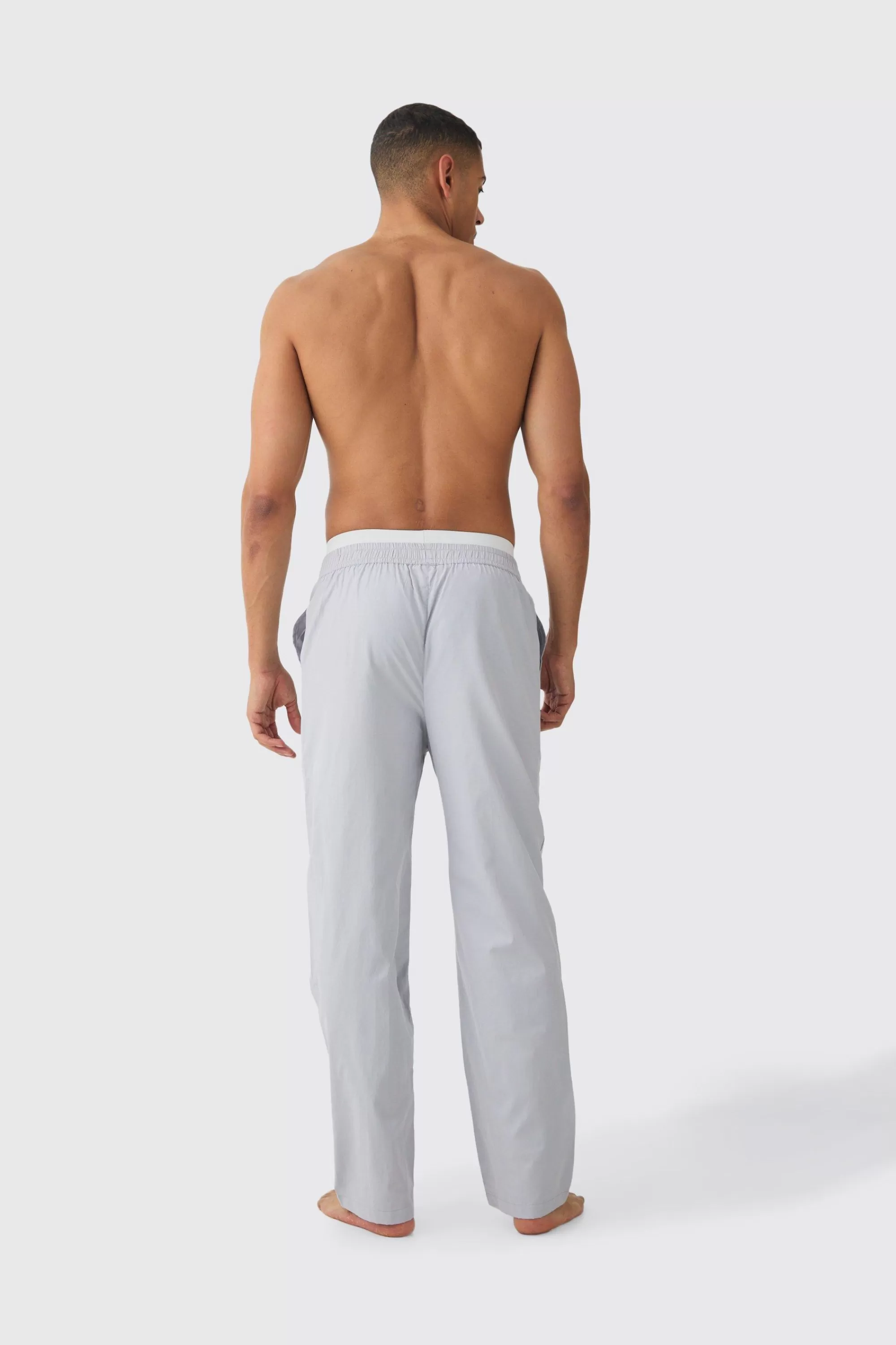 boohooMAN Double Waistband Lounge Bottoms | UK