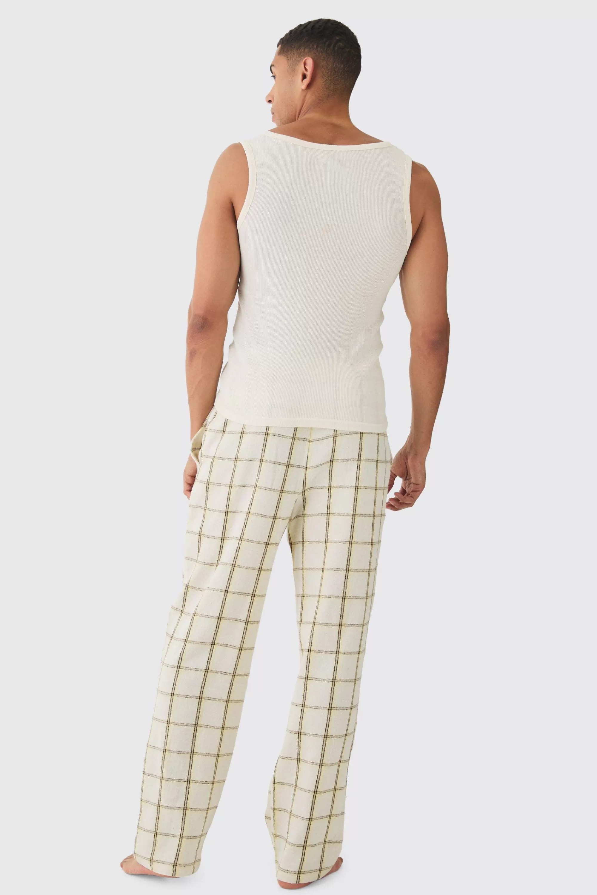 boohooMAN Double Waistband Relaxed Lounge Bottoms | UK
