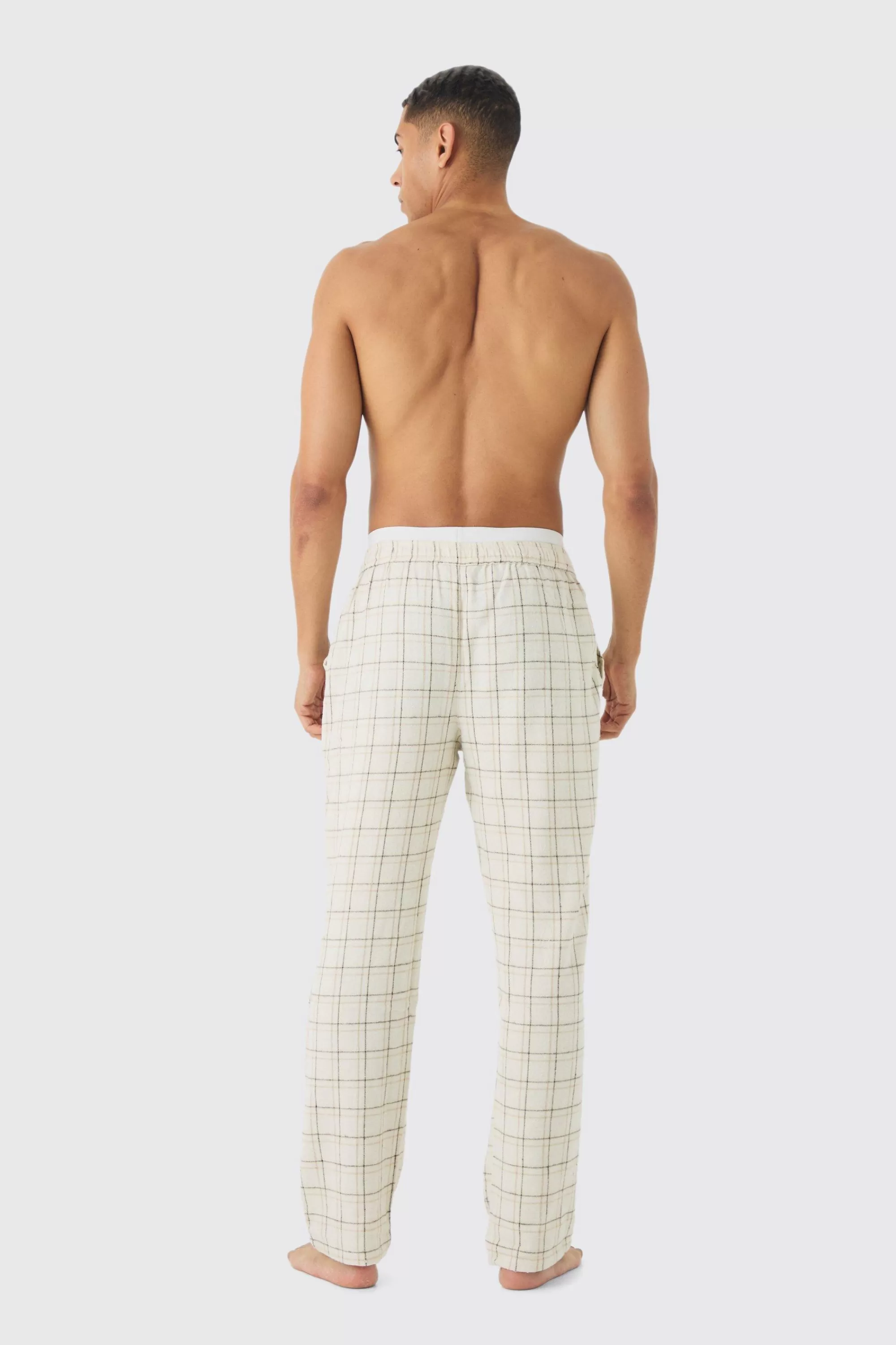 boohooMAN Double Waistband Relaxed Lounge Bottoms | UK