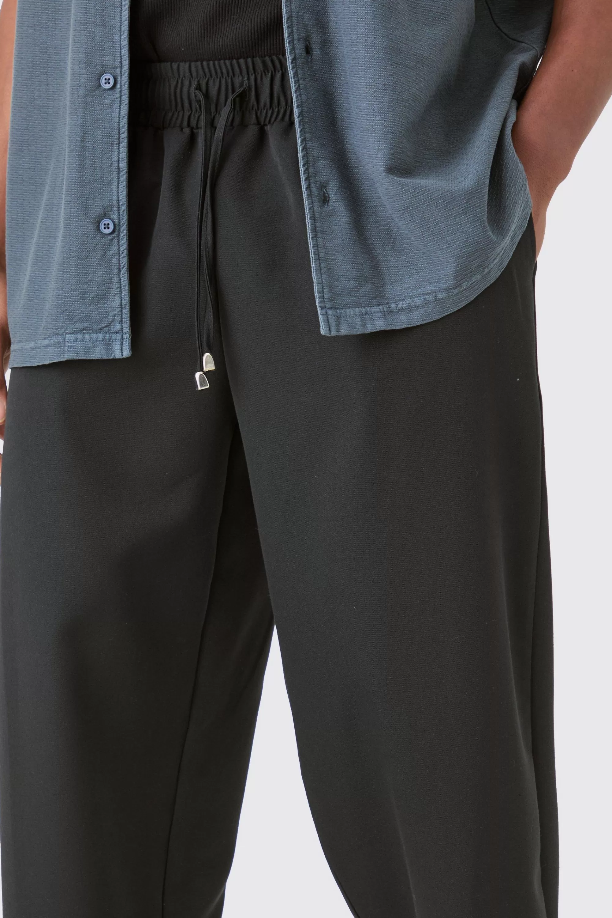 boohooMAN Drawcord Waist Oversized Skate Trousers | UK