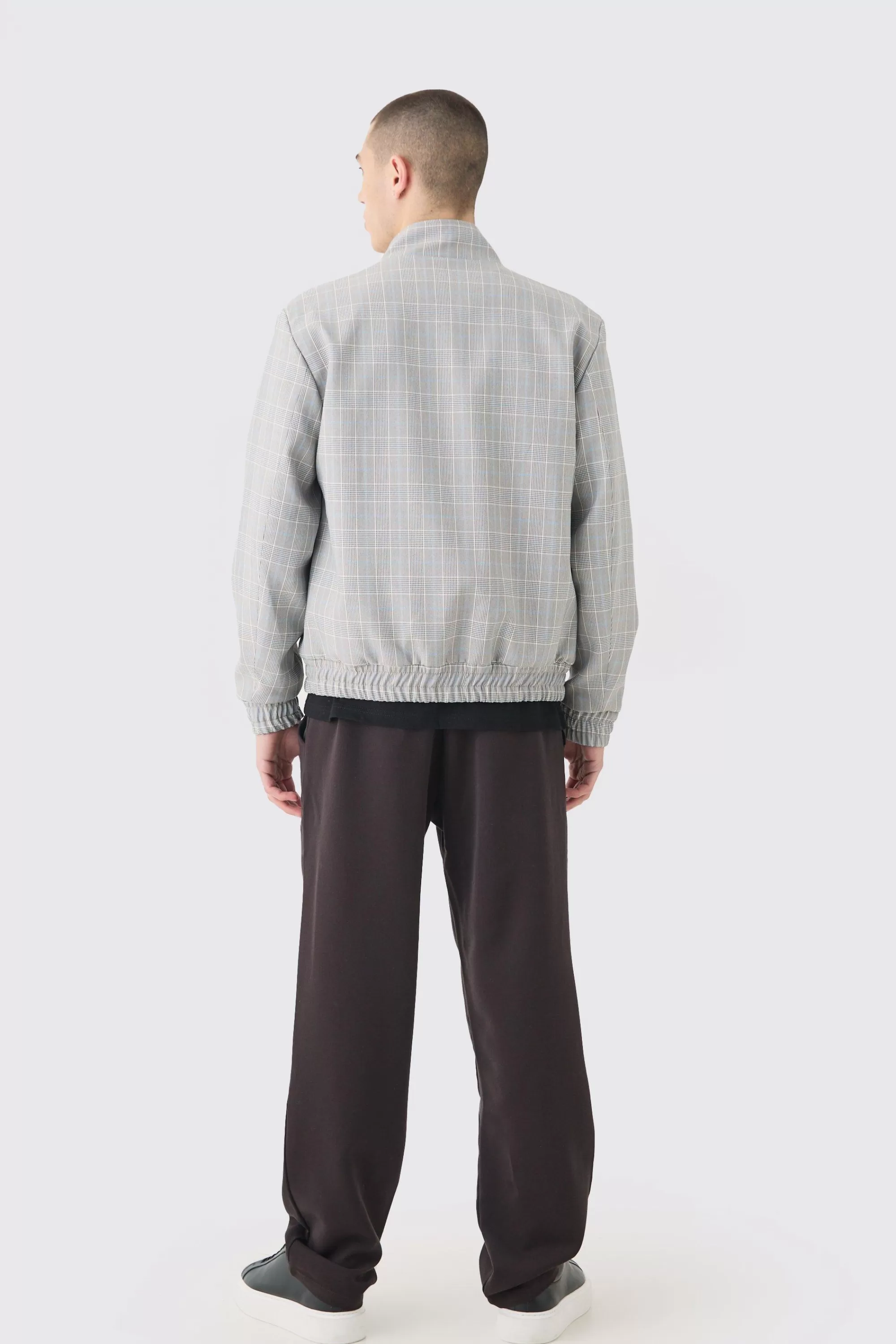 boohooMAN Drawcord Waist Straight Trousers | UK