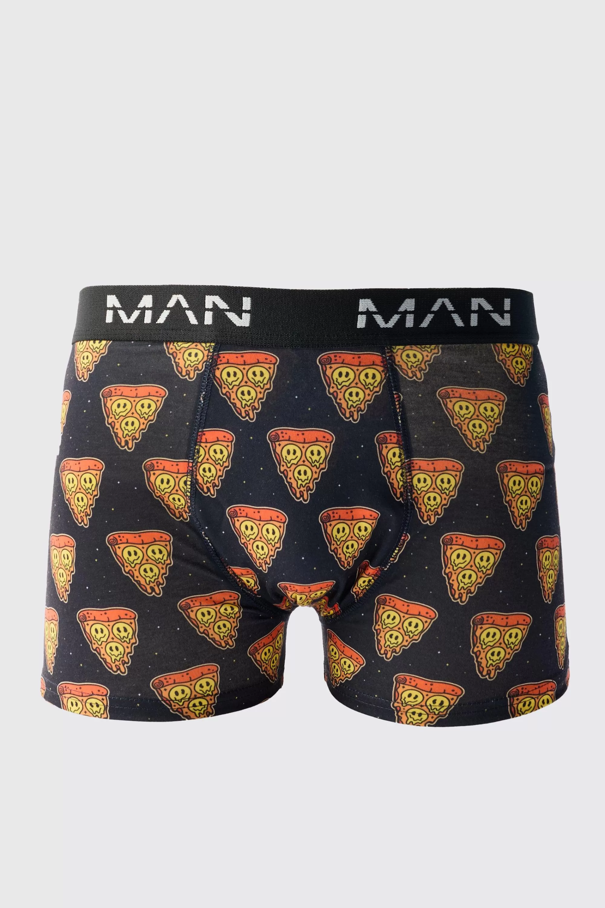 boohooMAN Drip Face Pizza Print Boxers | UK