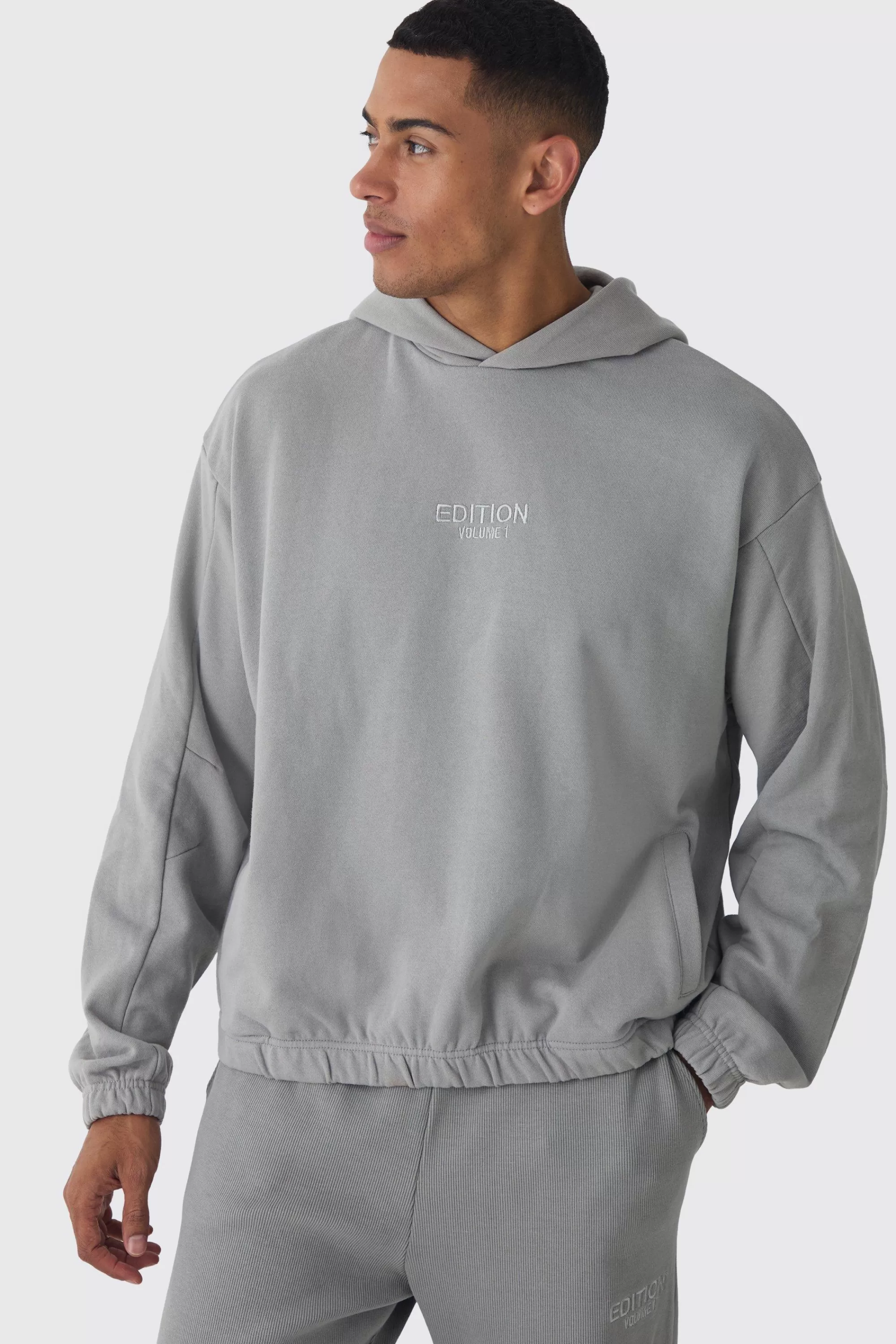 boohooMAN EDITION Oversized Boxy Heavyweight Hoodie | UK