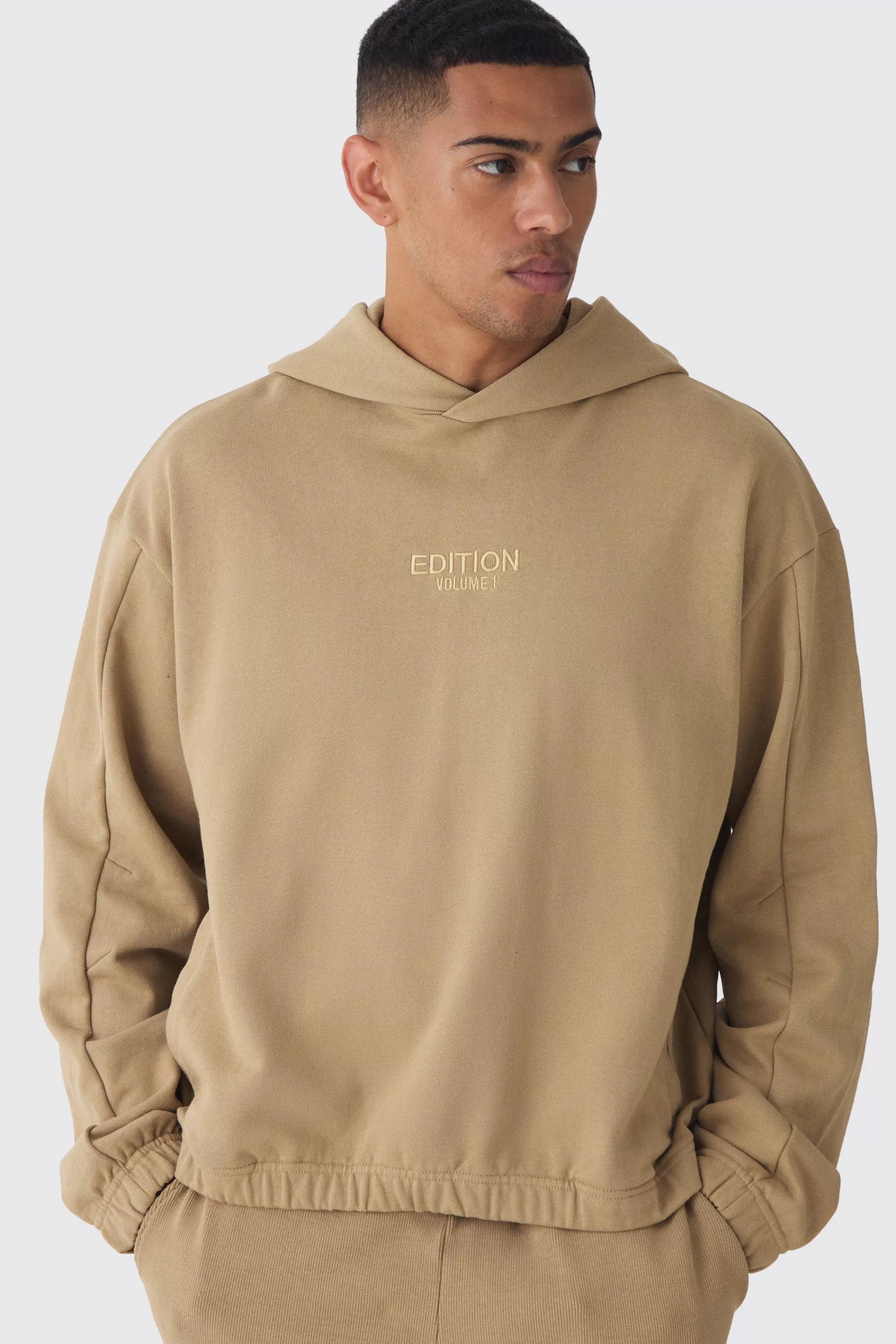boohooMAN EDITION Oversized Boxy Heavyweight Hoodie | UK