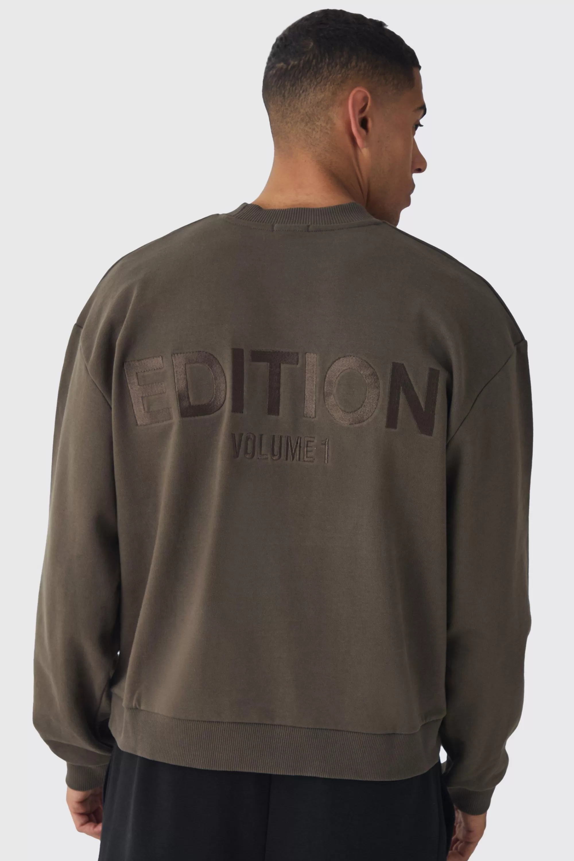 boohooMAN EDITION Oversized Extended Neck Heavyweight Sweatshirt | UK