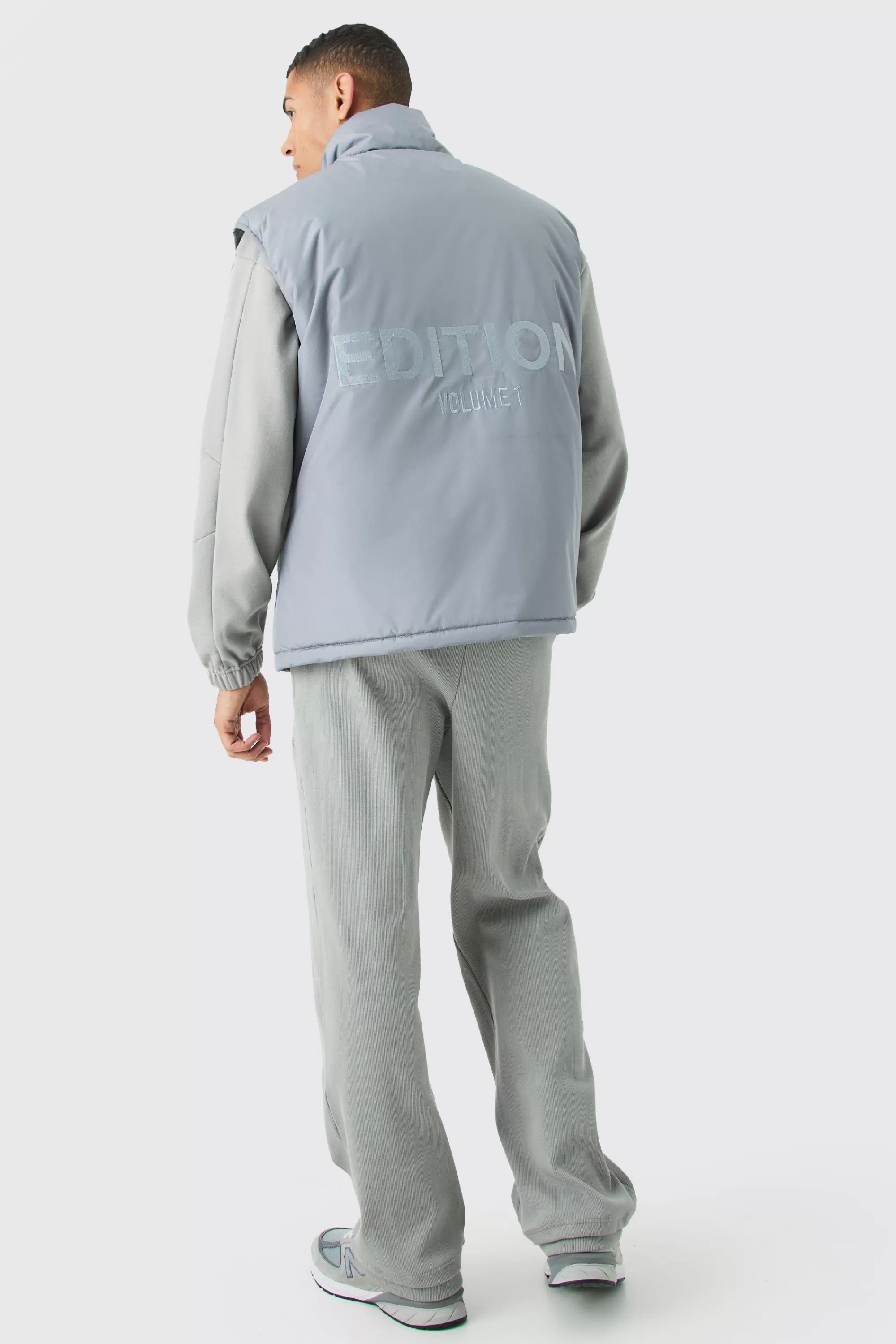 boohooMAN EDITION Oversized Funnel Neck Padded Gilet | UK