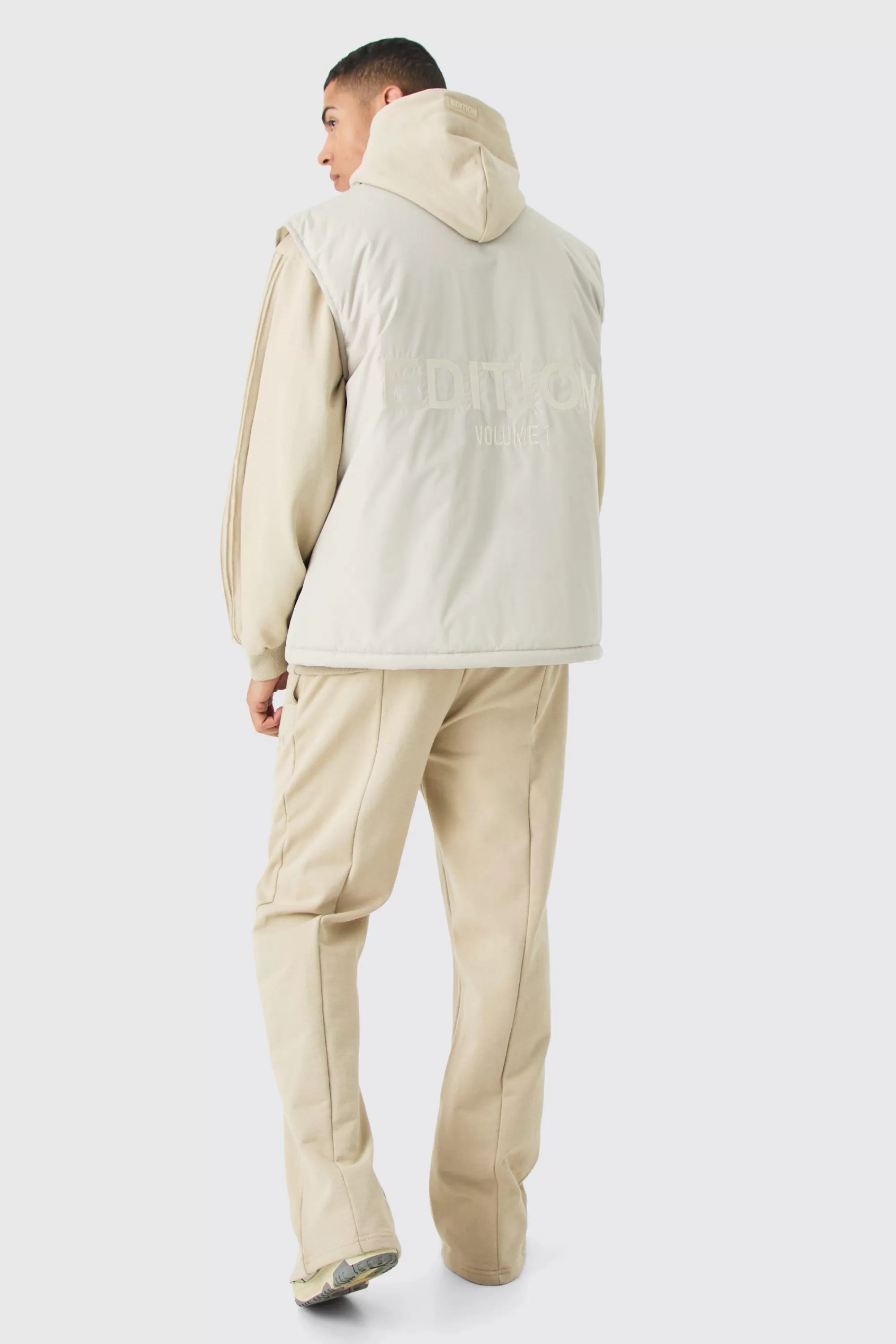 boohooMAN EDITION Oversized Funnel Neck Padded Gilet | UK