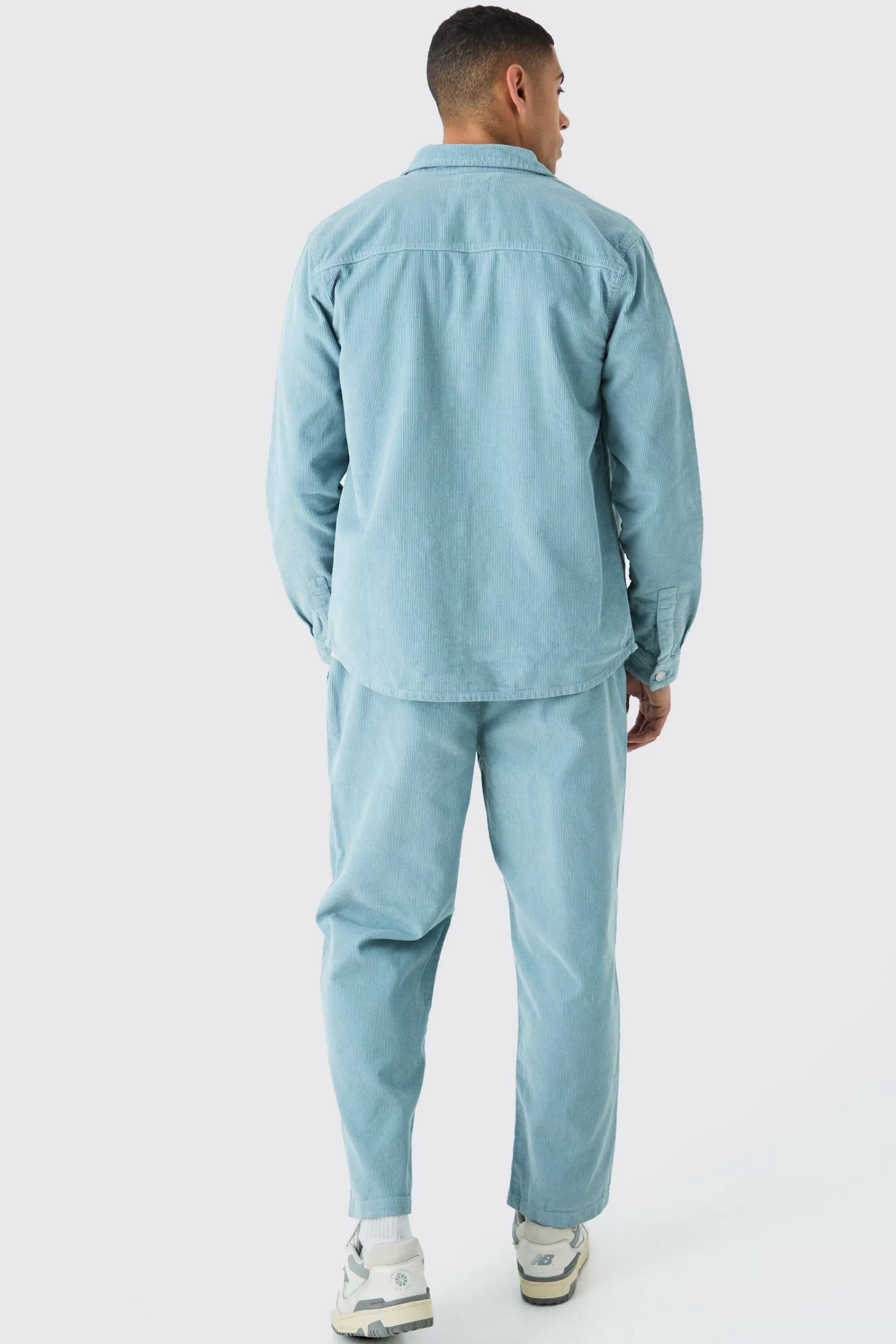 boohooMAN Elastic Waist Skate Cord Trouser In | UK