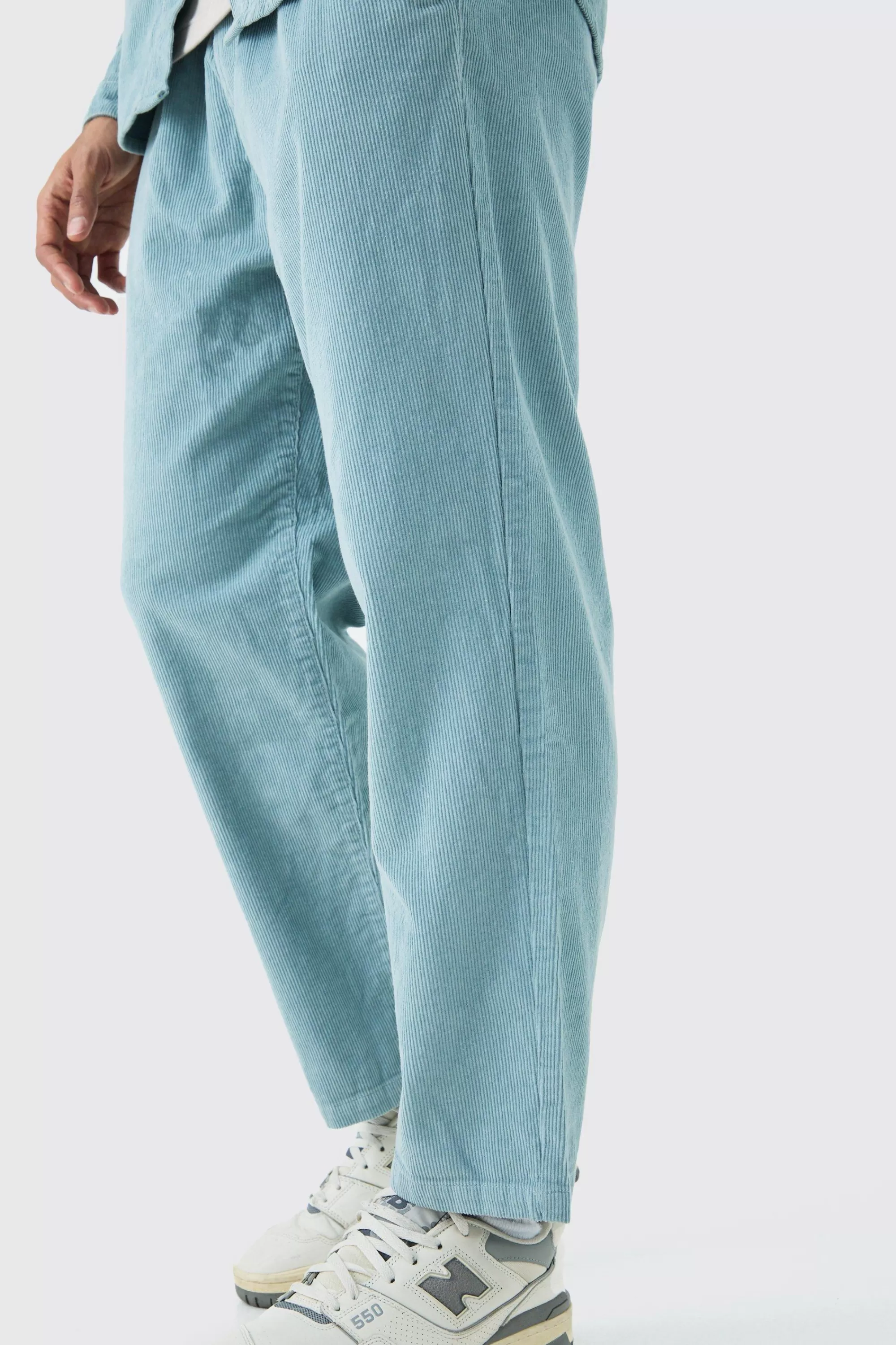 boohooMAN Elastic Waist Skate Cord Trouser In | UK