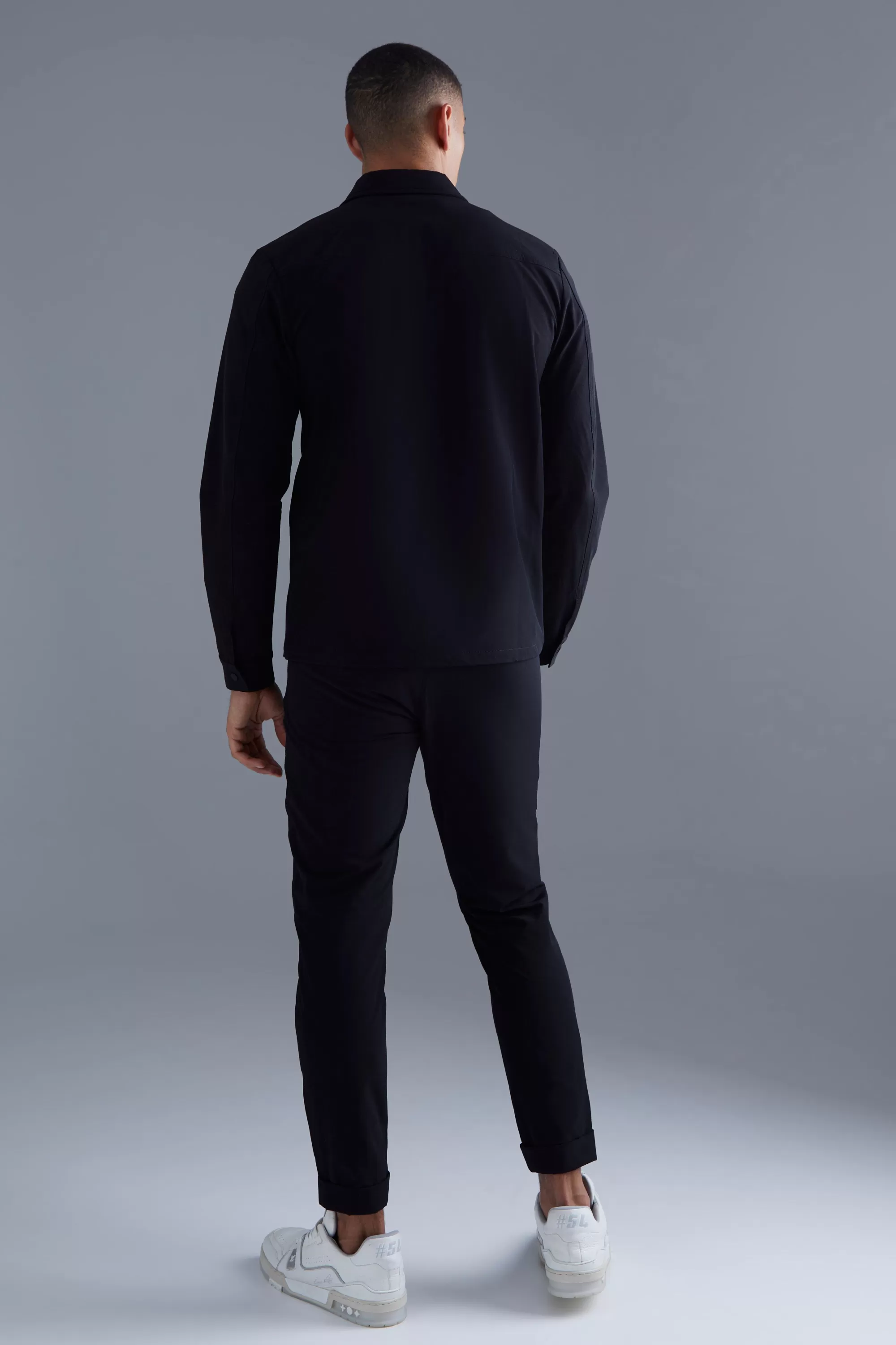boohooMAN Elastic Waist Stretch Slim Trouser | UK