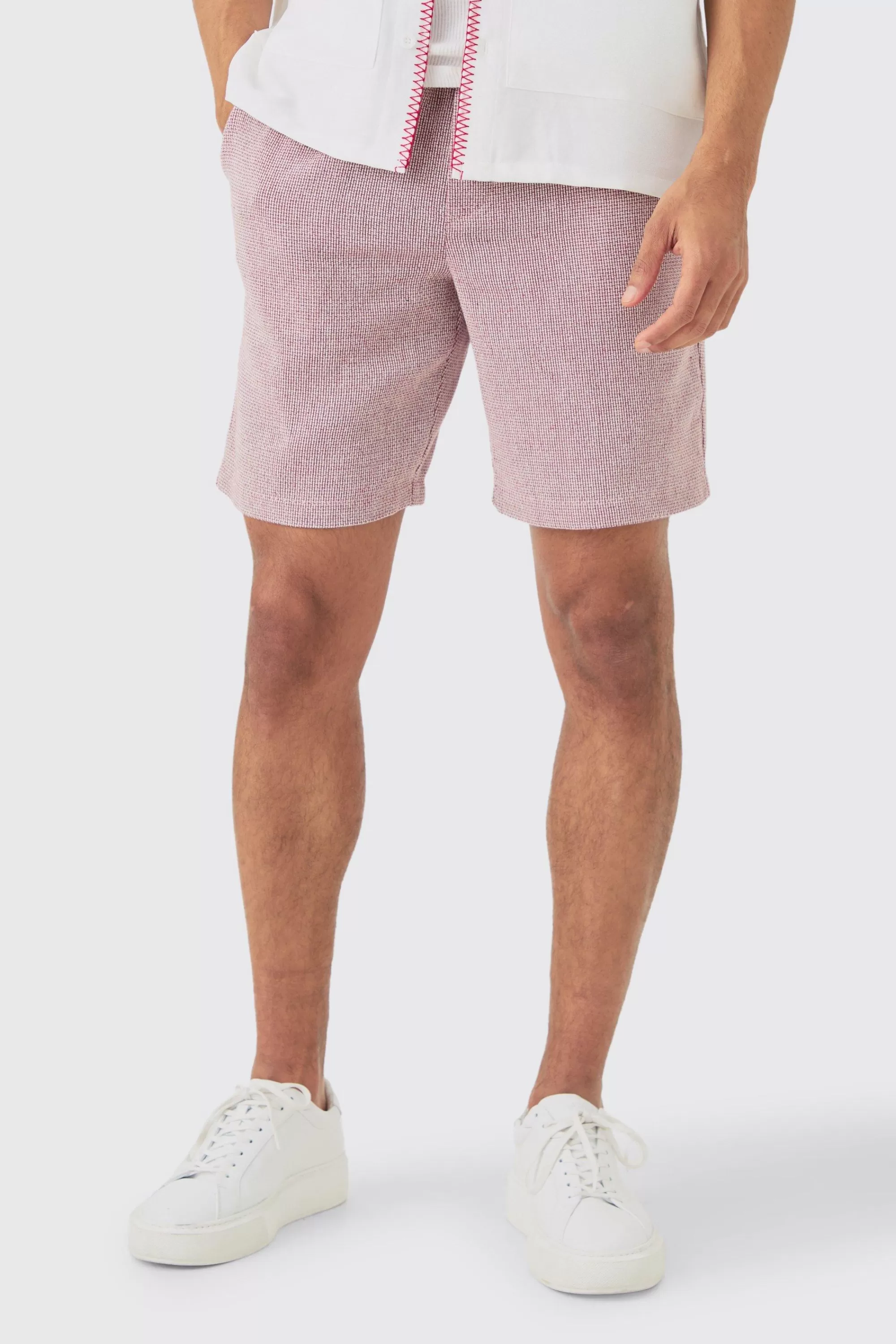 boohooMAN Elastic Waist Textured Comfort Short | UK