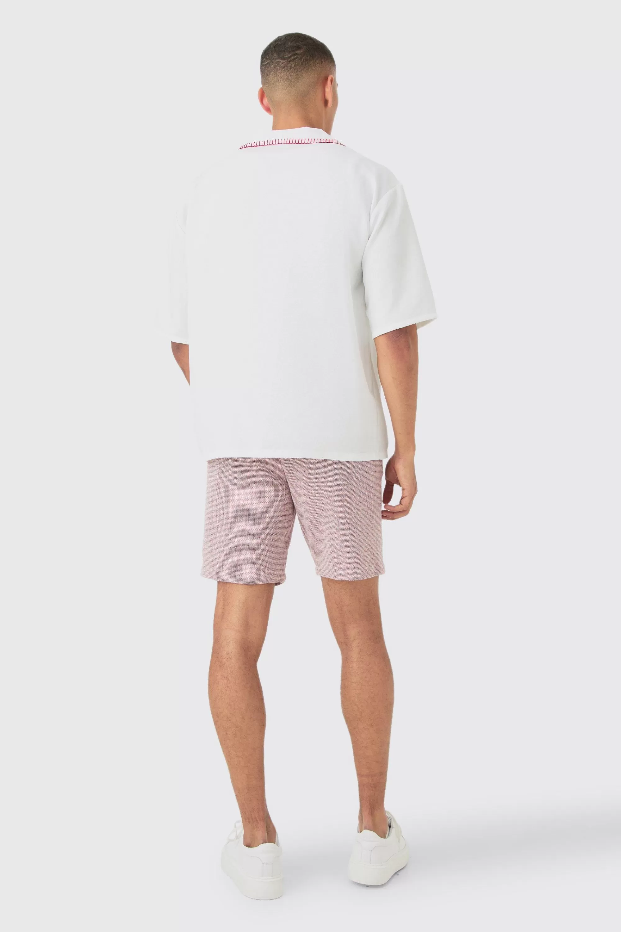 boohooMAN Elastic Waist Textured Comfort Short | UK