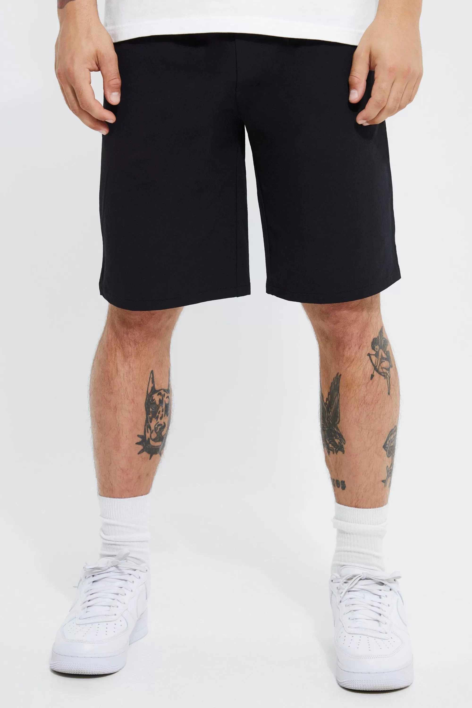 boohooMAN Elasticated Relaxed Stretch Short | UK
