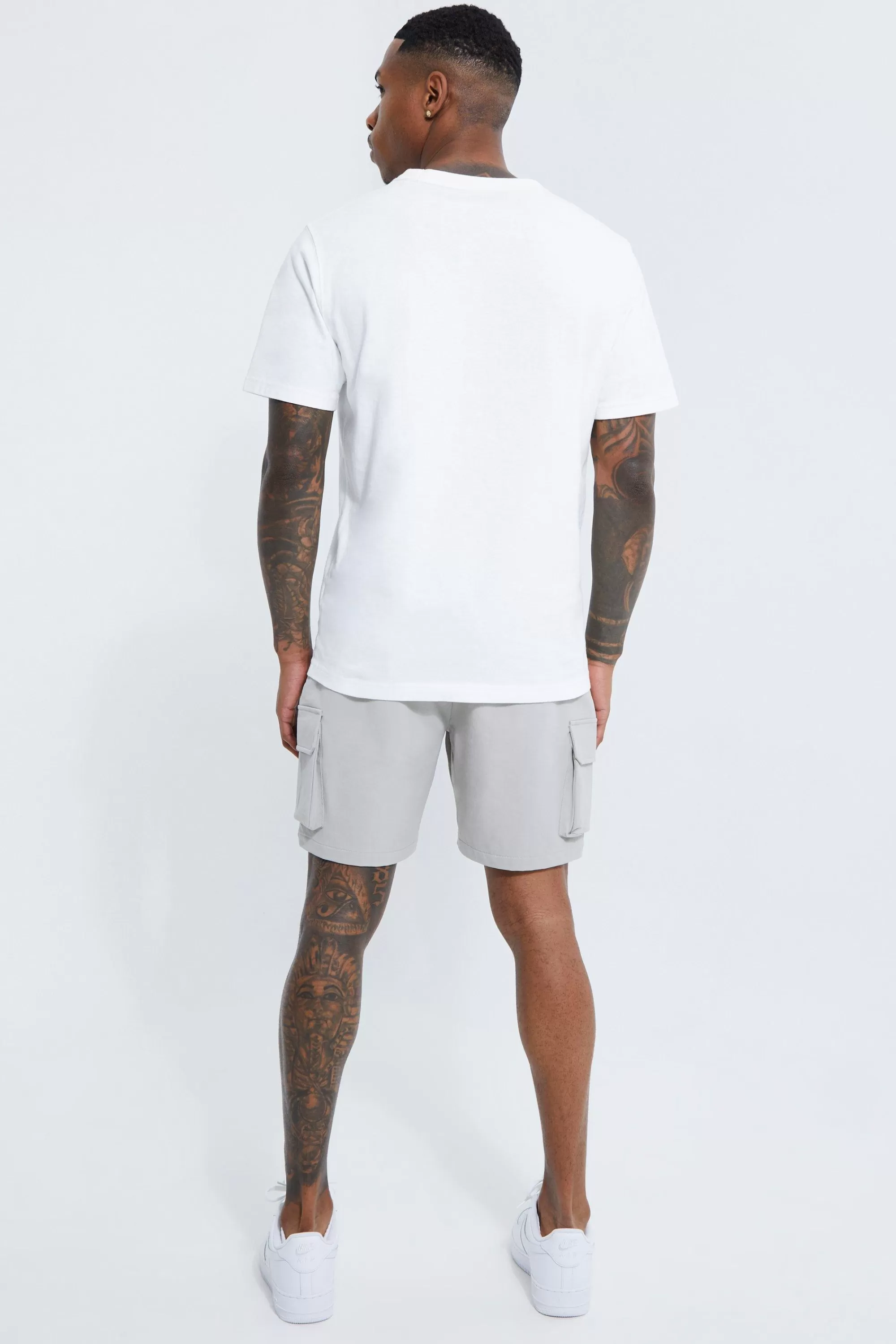 boohooMAN Elasticated Slim Cargo Short With Pintuck | UK