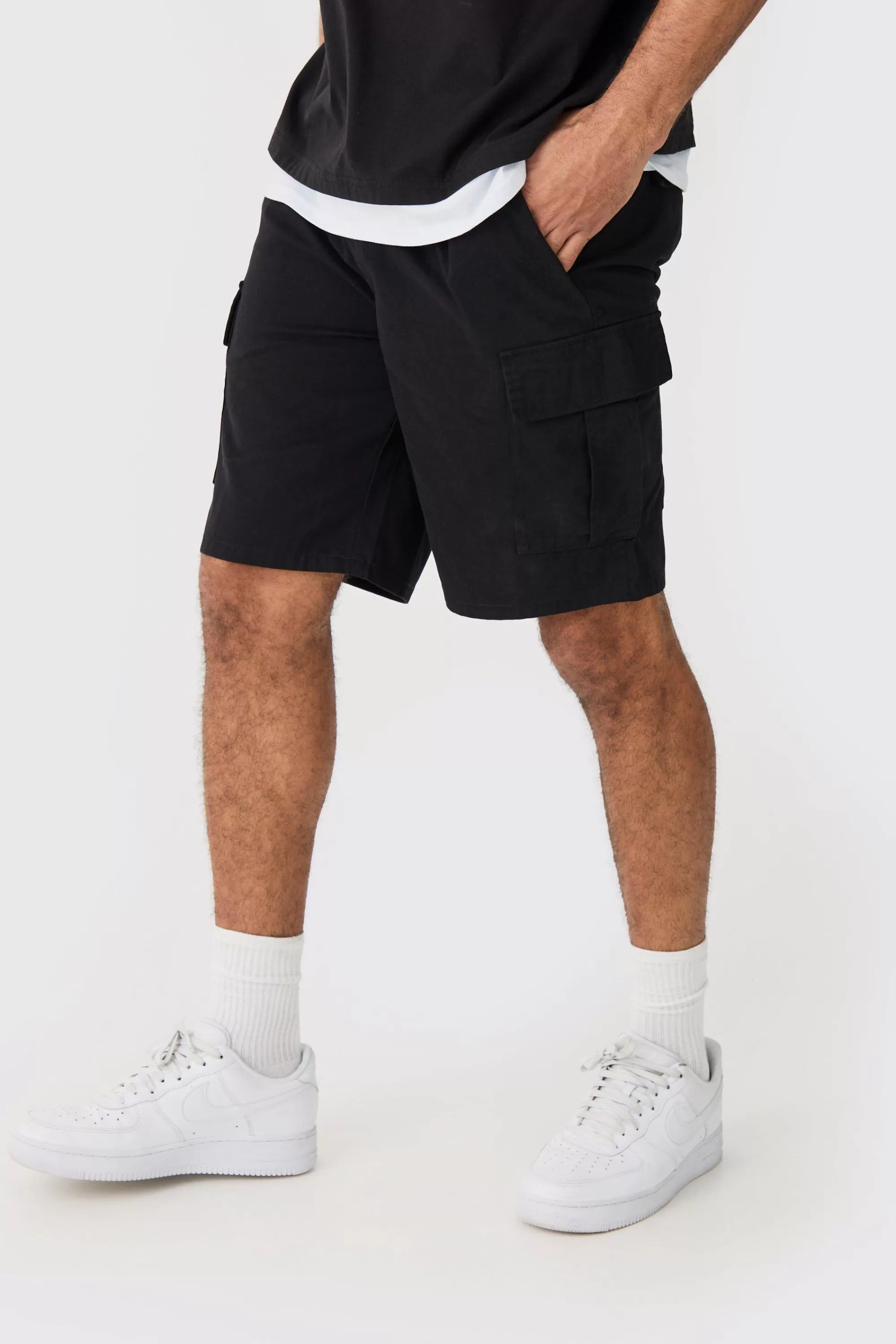 boohooMAN Elasticated Waist Relaxed Fit Cargo Shorts | UK
