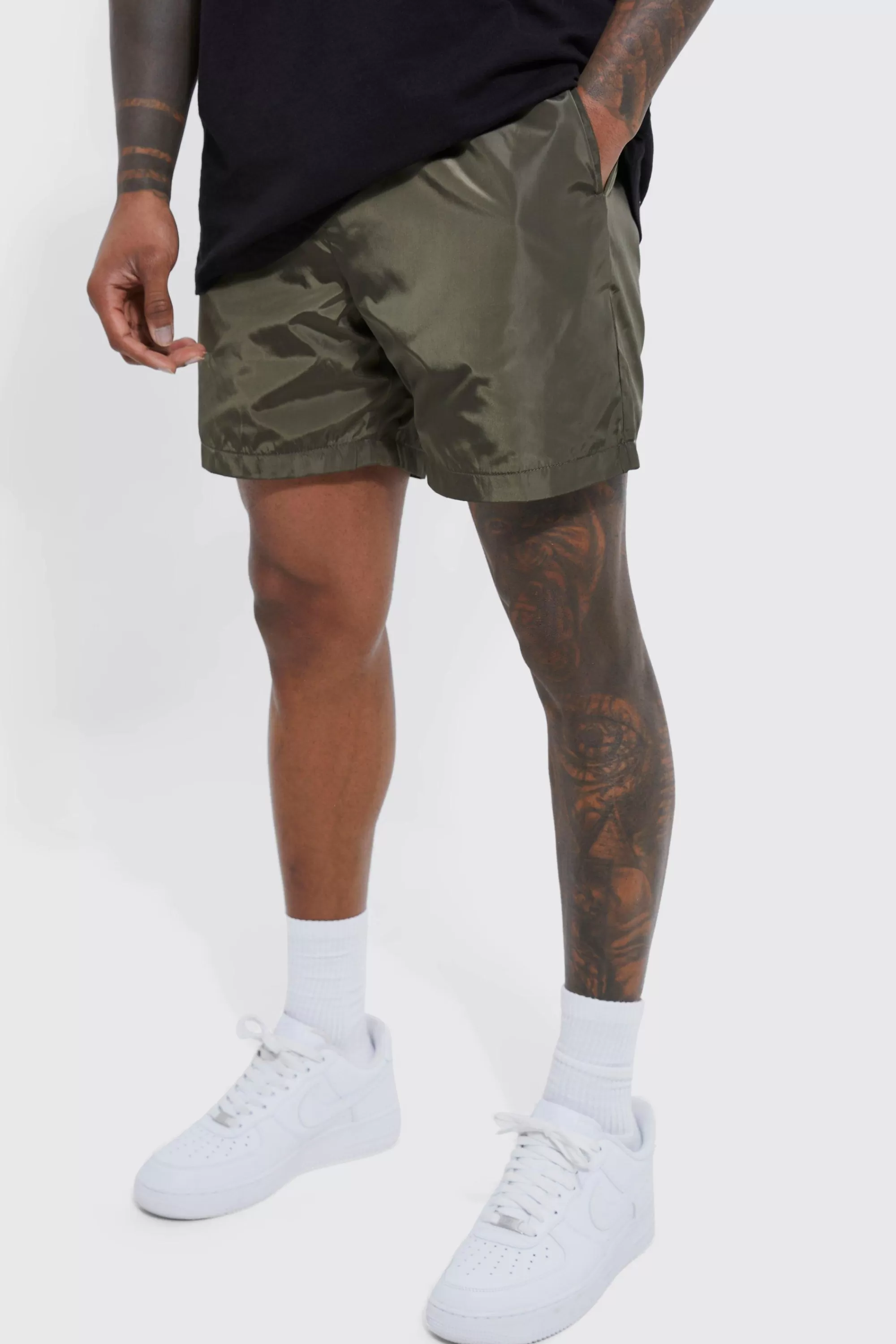 boohooMAN Elasticated Waist Comfort Nylon Short | UK