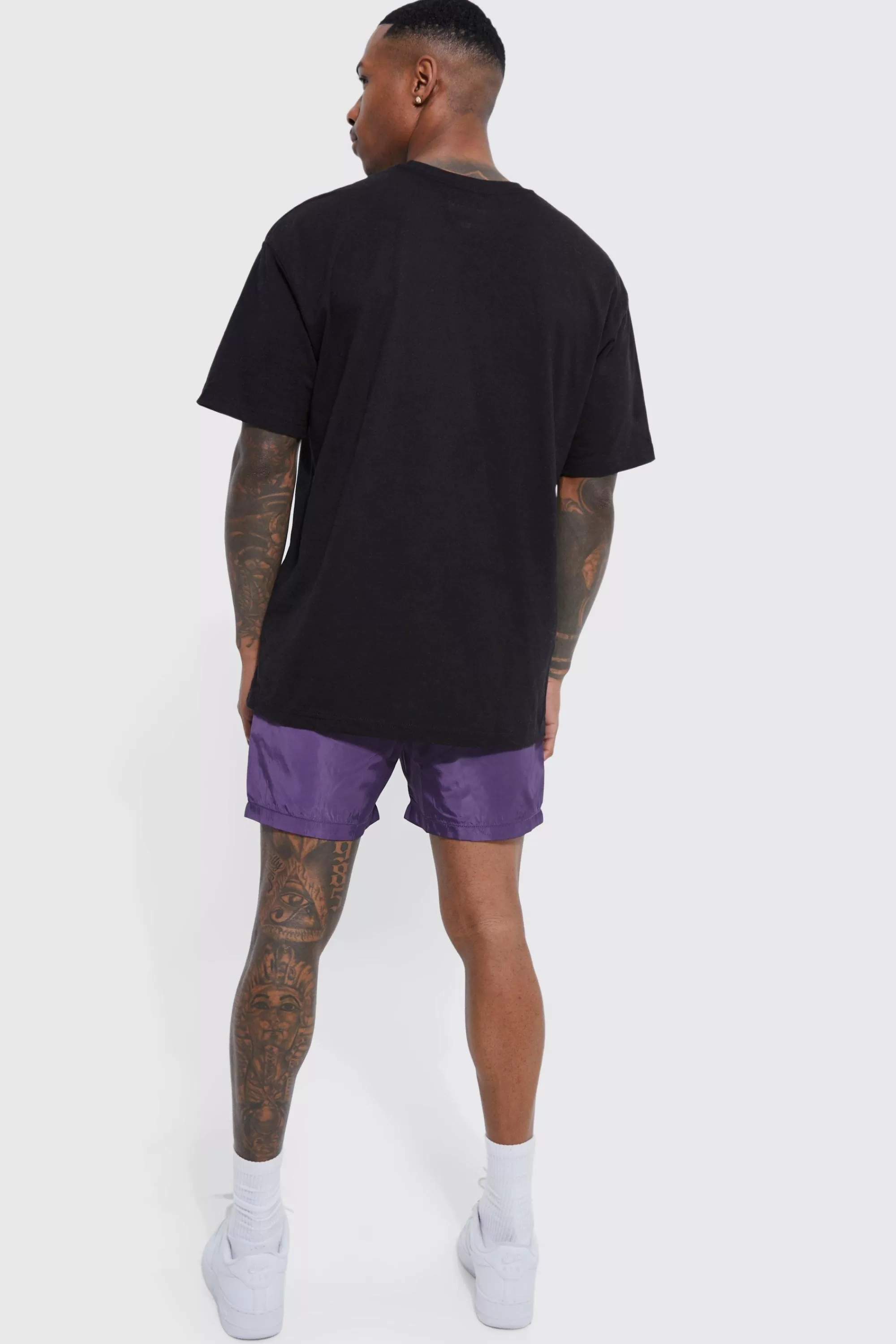 boohooMAN Elasticated Waist Comfort Nylon Short | UK