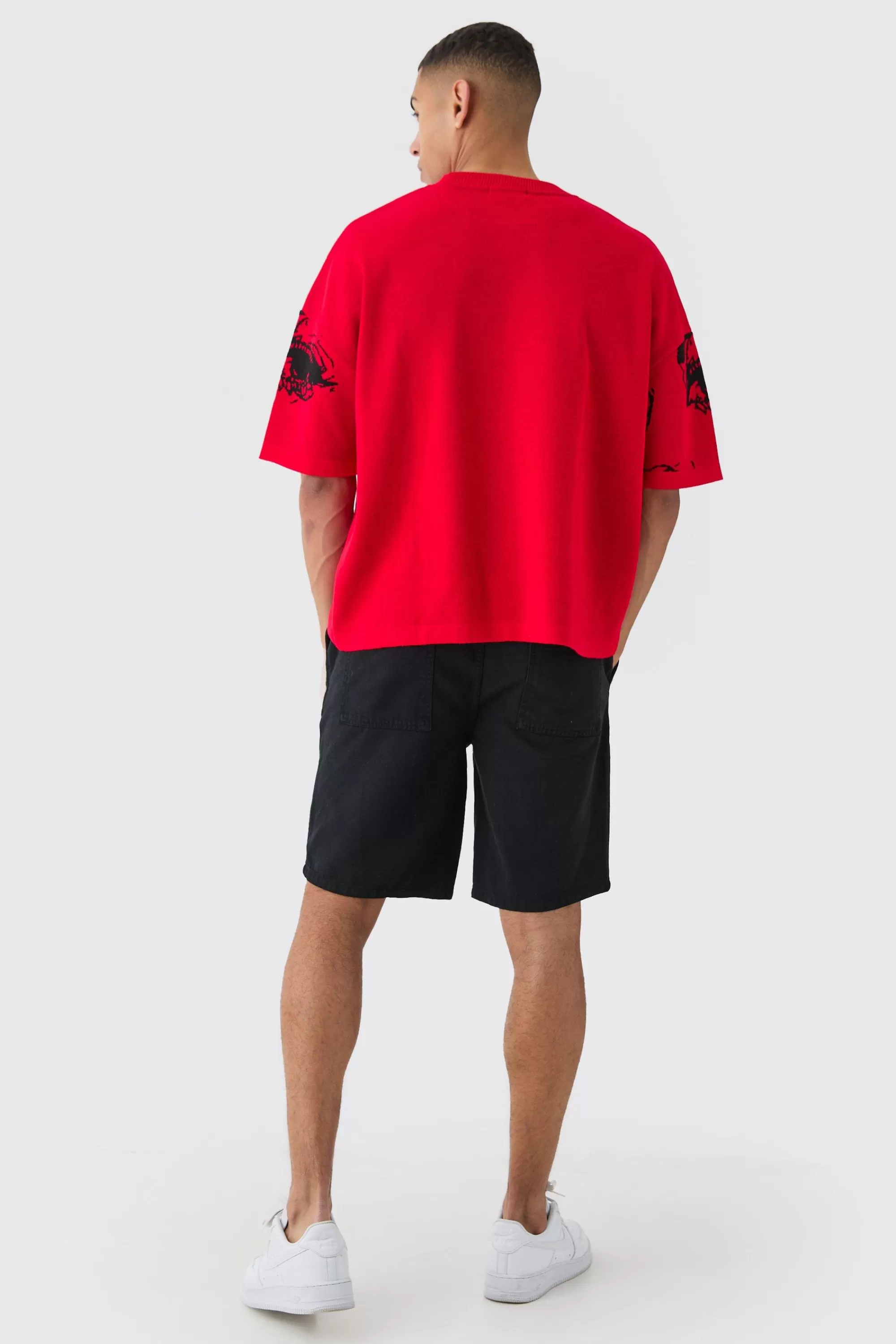 boohooMAN Elasticated Waist Drawcord Detail Relaxed Fit Shorts In | UK