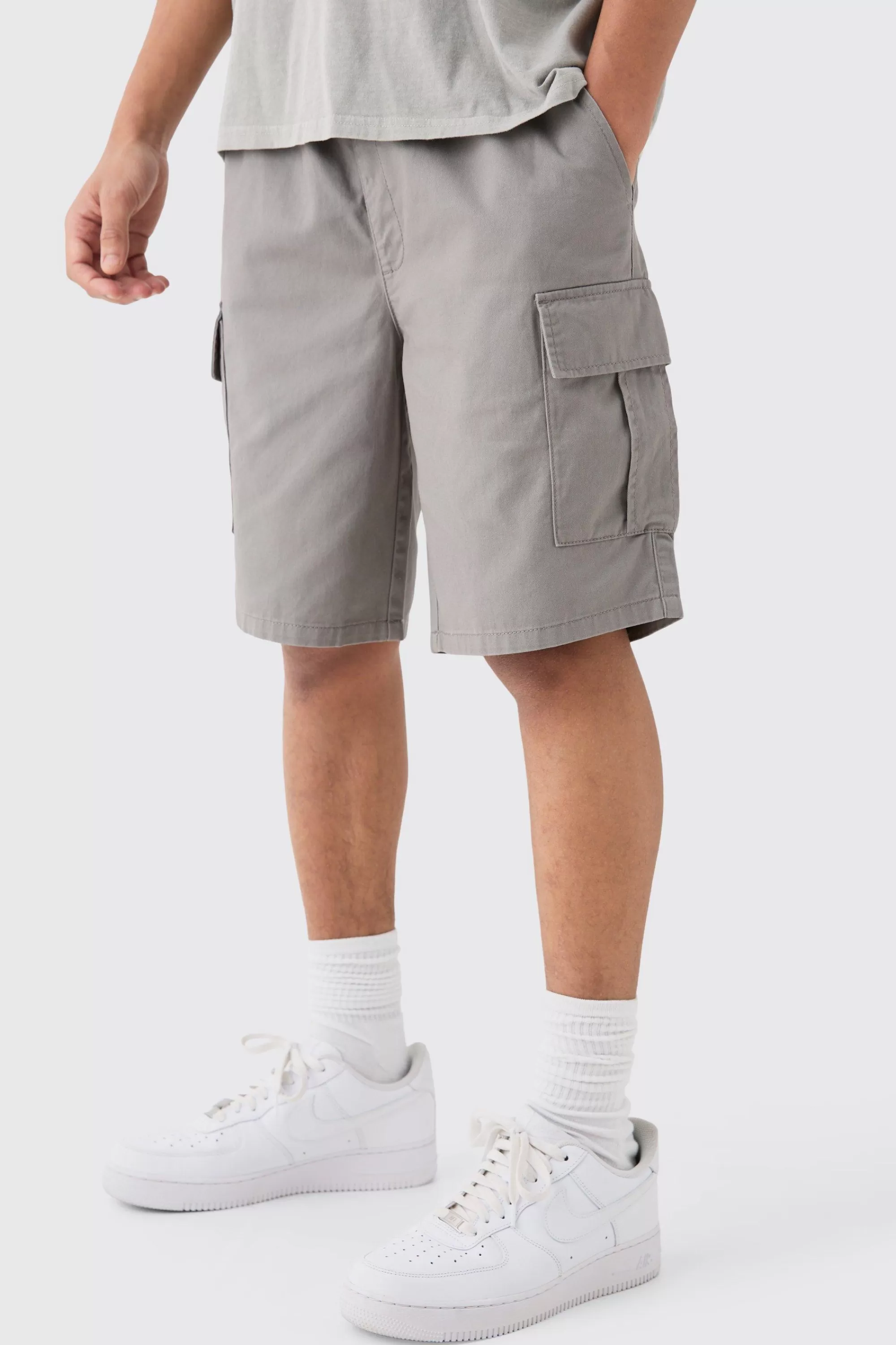 boohooMAN Elasticated Waist Relaxed Fit Cargo Shorts | UK