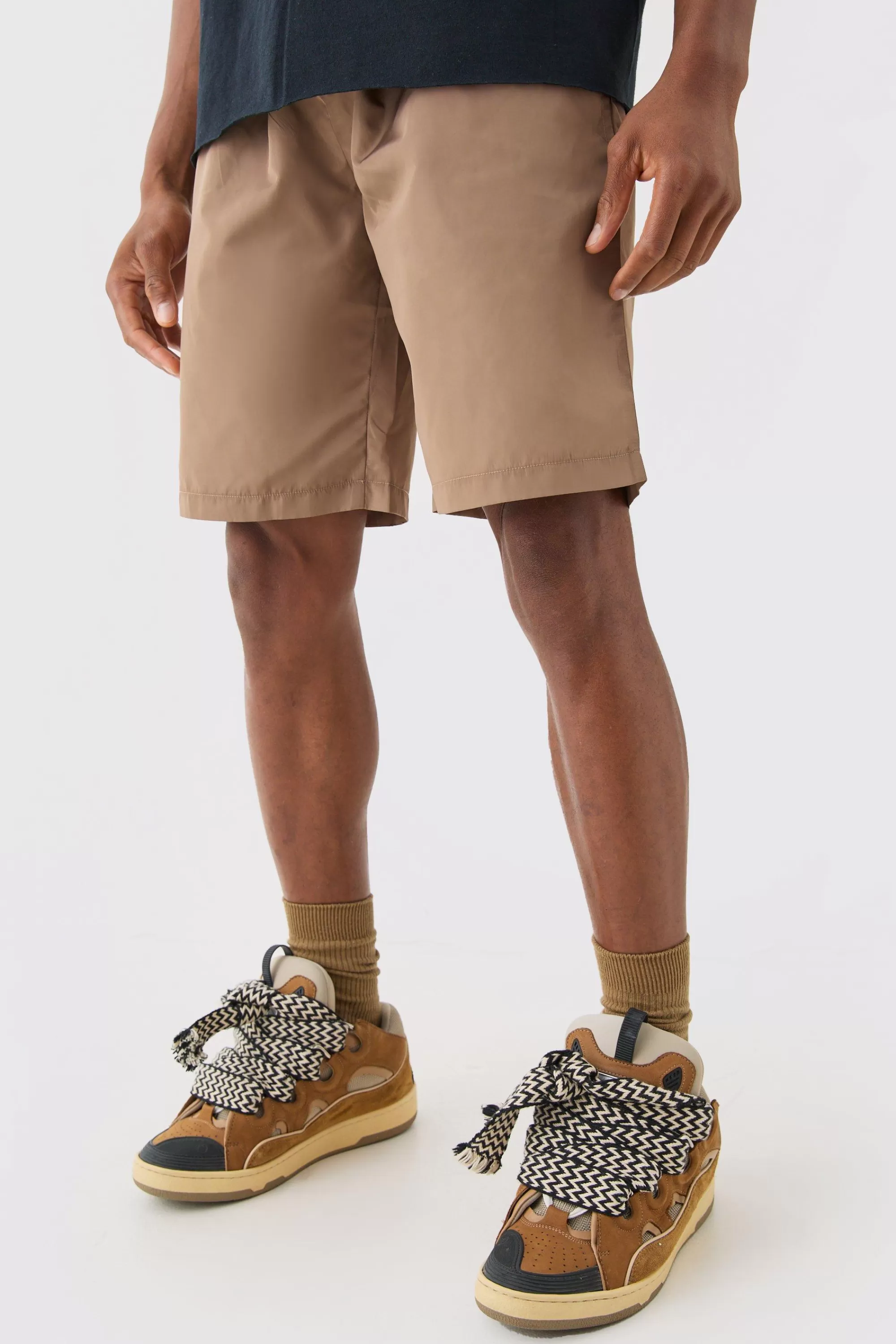 boohooMAN Elasticated Waist Nylon Shorts | UK