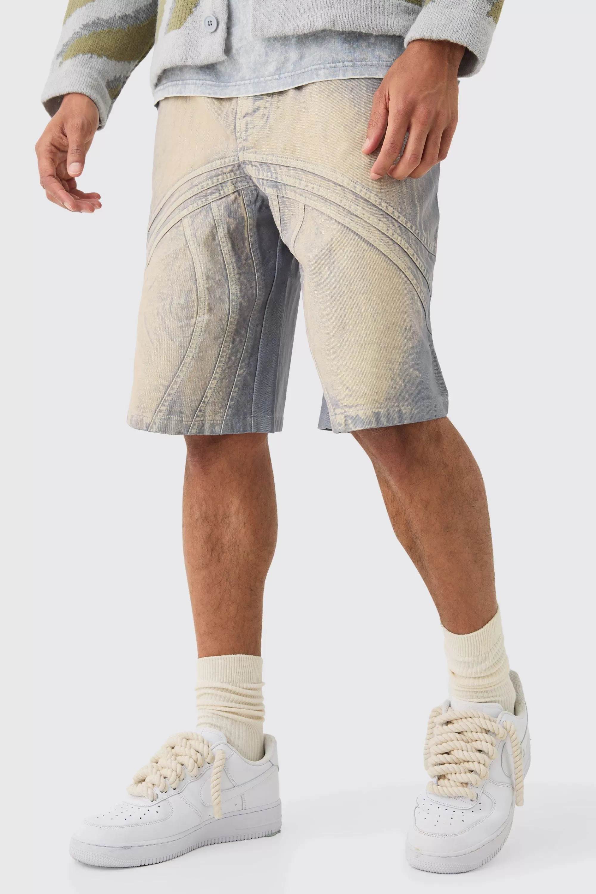 boohooMAN Elasticated Waist Panel Parachute Shorts | UK