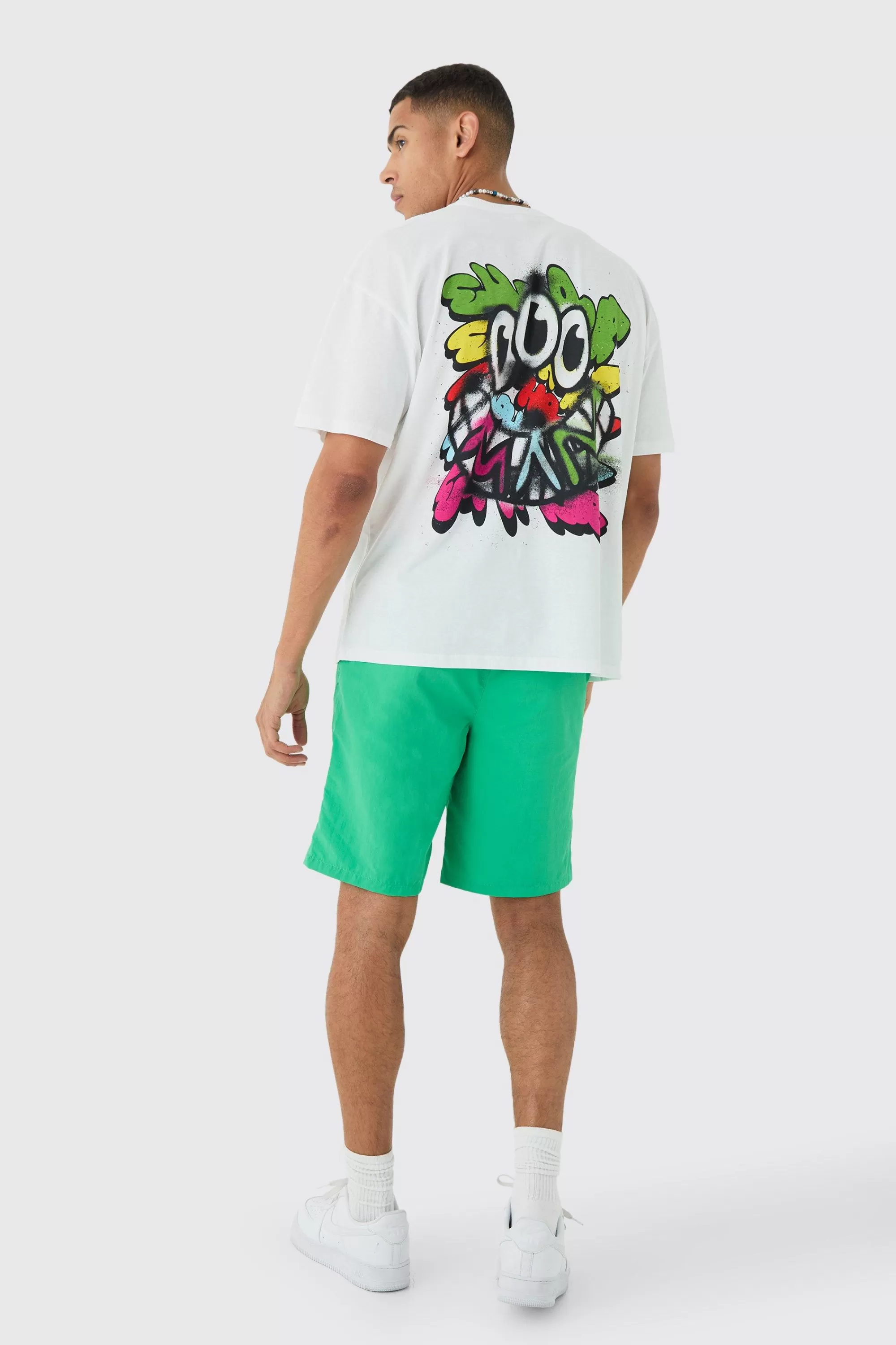 boohooMAN Elasticated Waist Piping Detail Shell Shorts In | UK