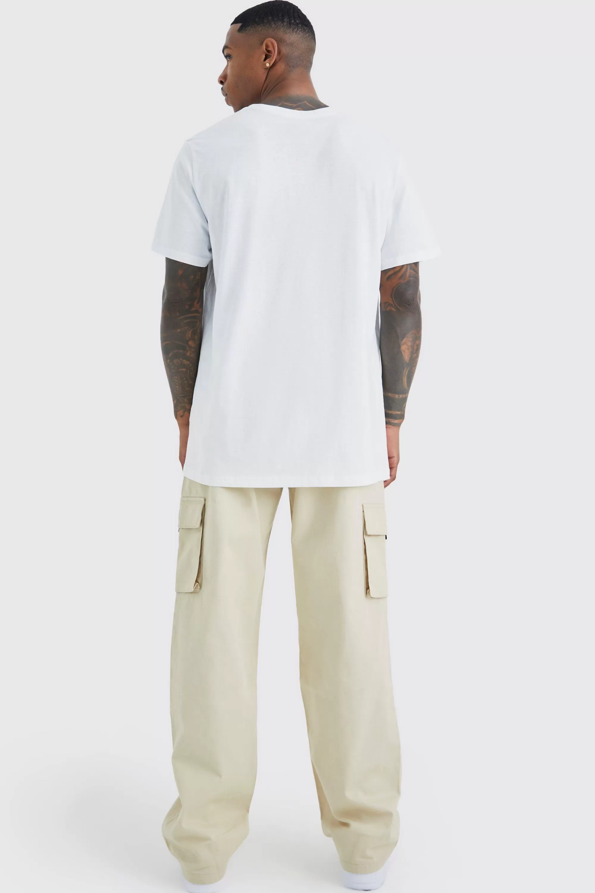 boohooMAN Elasticated Waist Relaxed Fit Buckle Cargo Jogger | UK