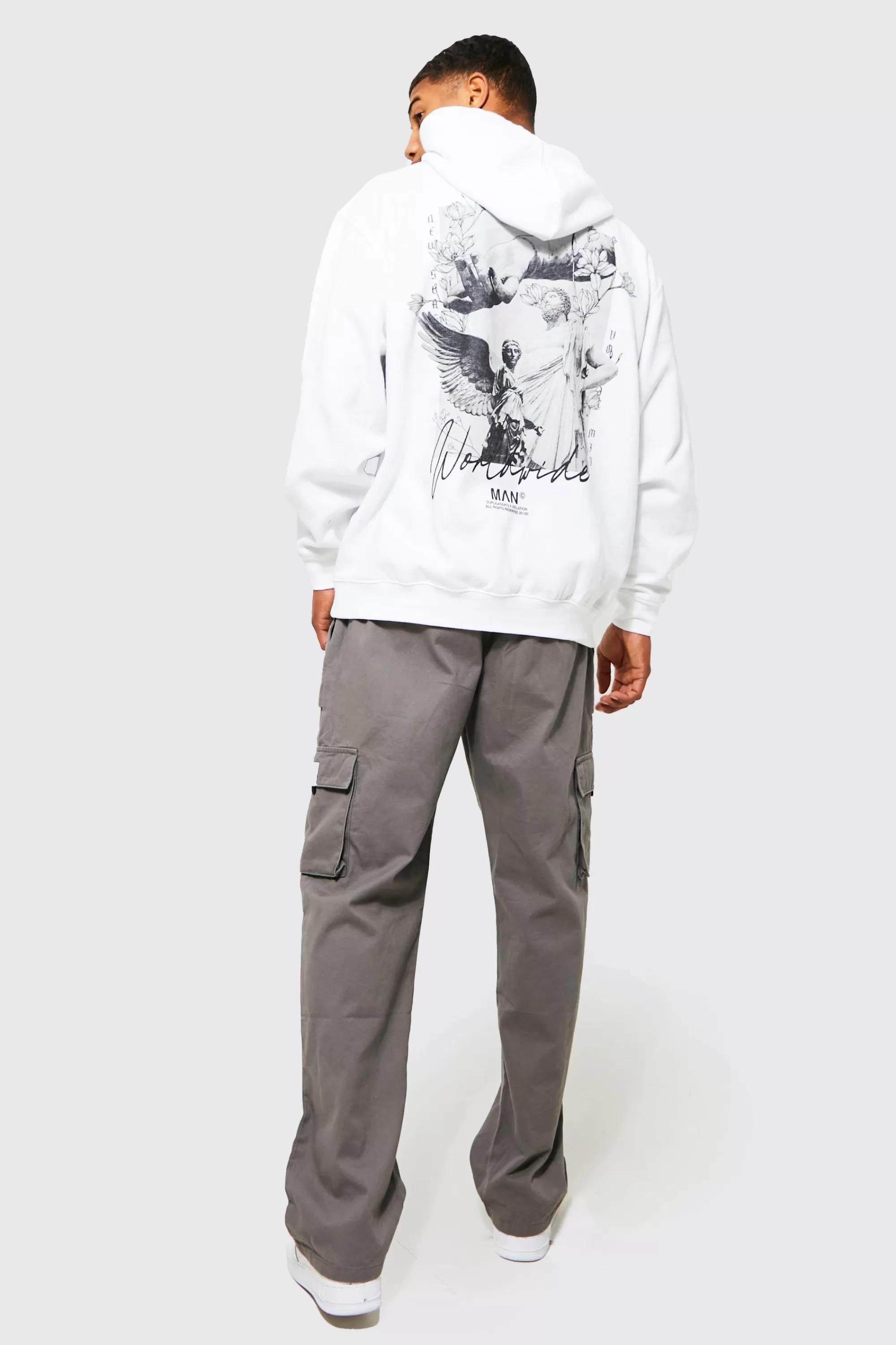 boohooMAN Elasticated Waist Relaxed Fit Buckle Cargo Trouser | UK