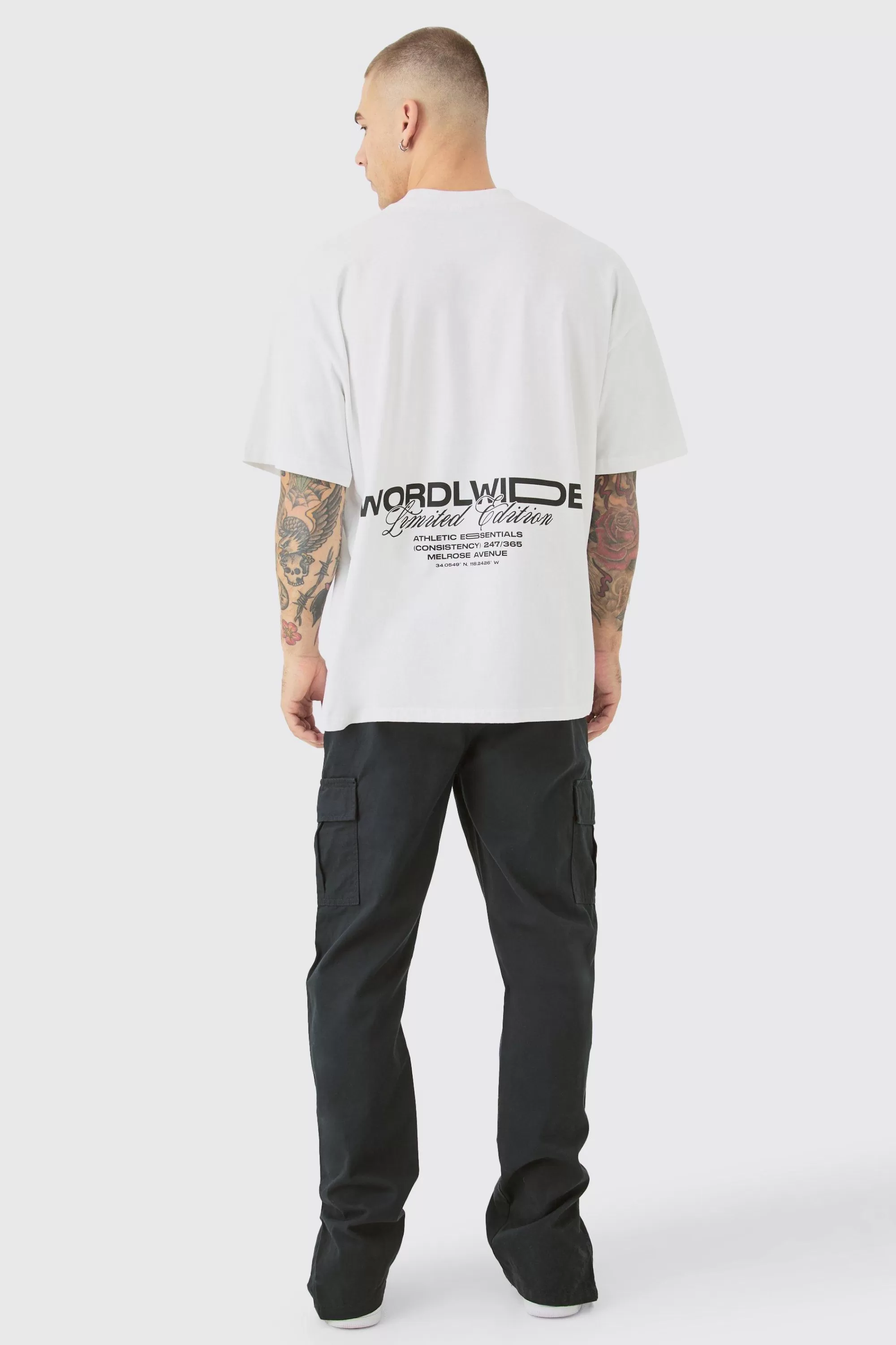 boohooMAN Elasticated Waist Slim Fit Cargo Split Hem Trouser | UK