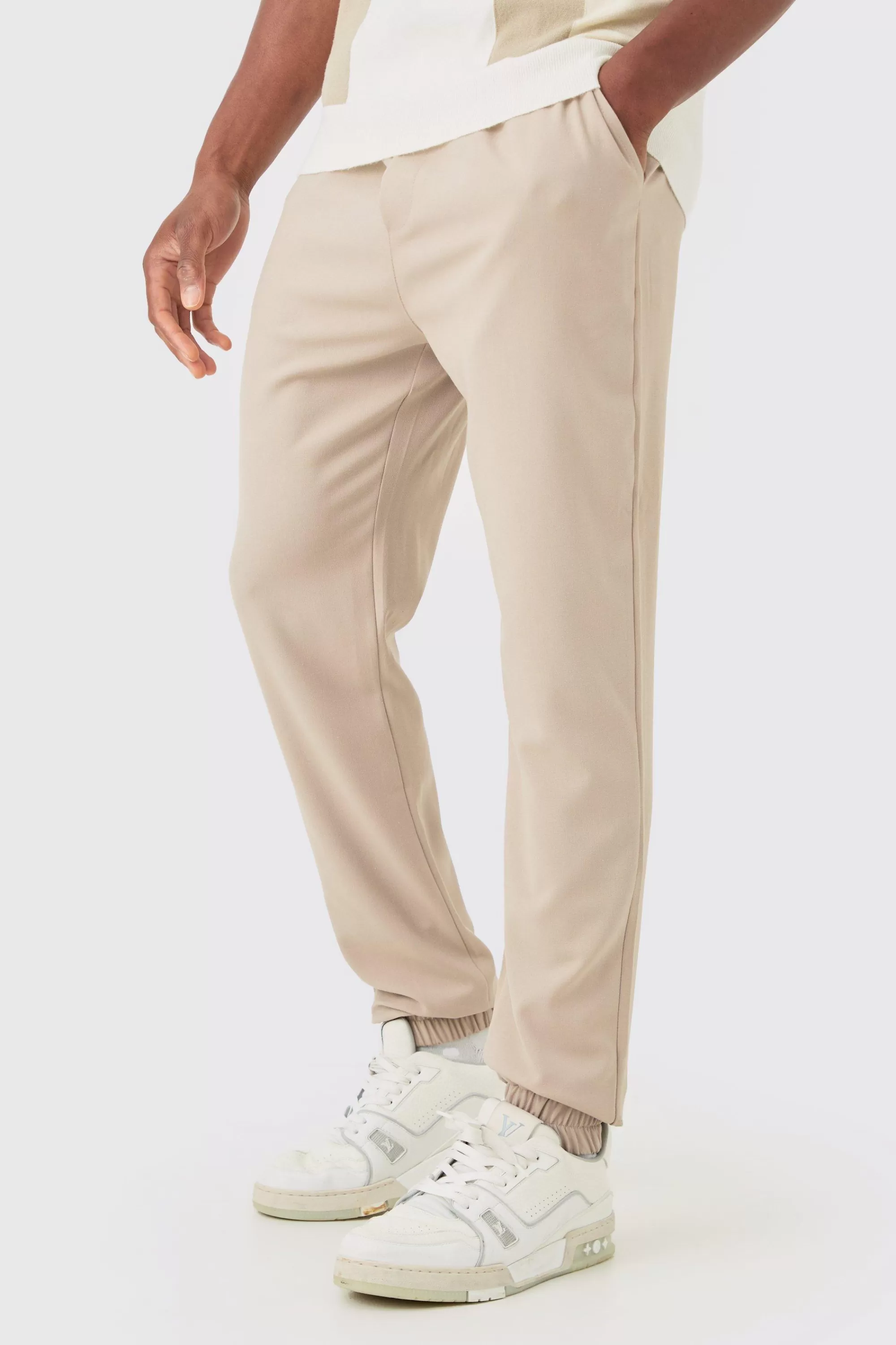 boohooMAN Elasticated Waist Slim Smart Jogger | UK