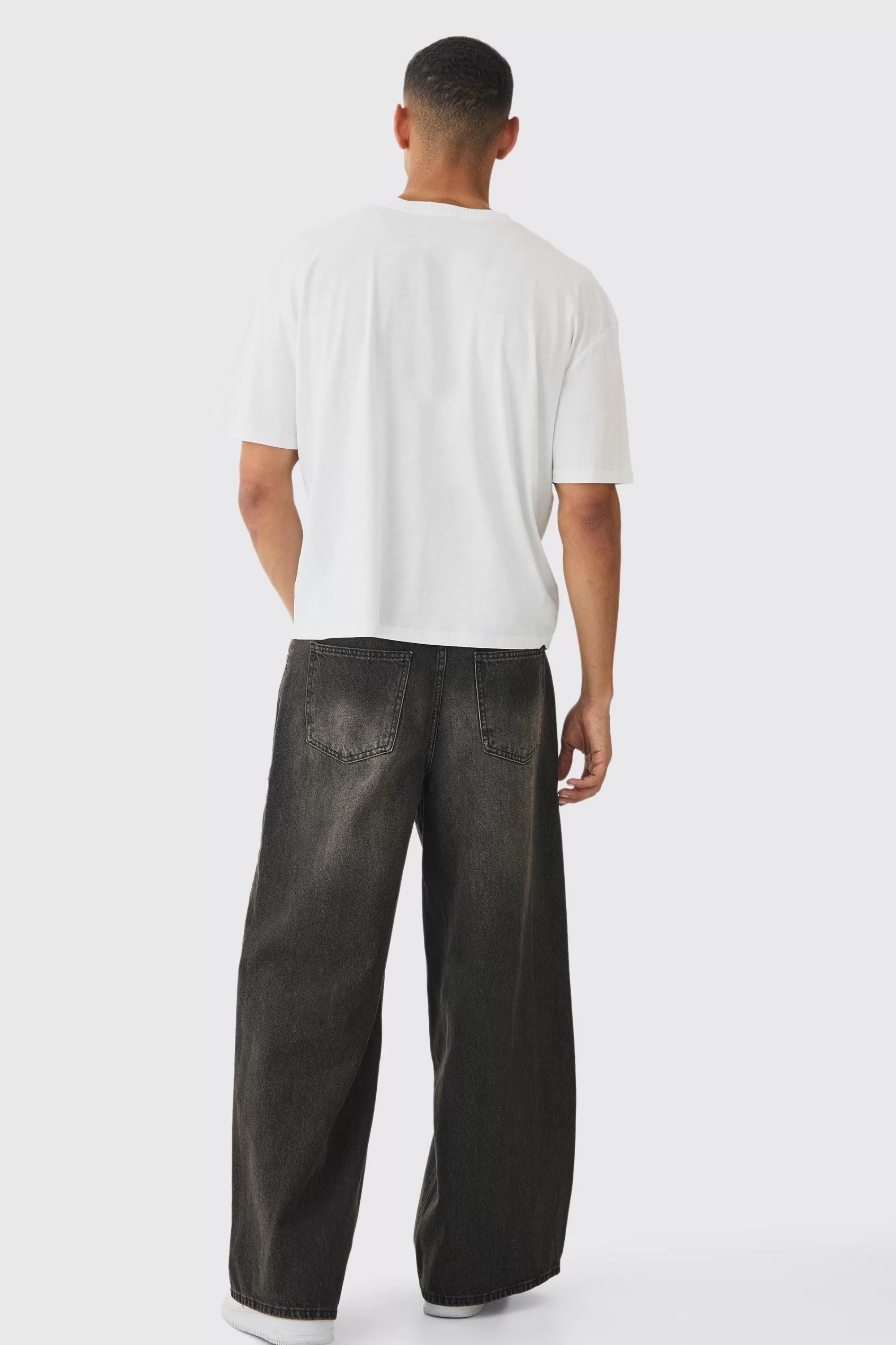 boohooMAN Extreme Baggy Rigid Box Ripped Jeans | UK