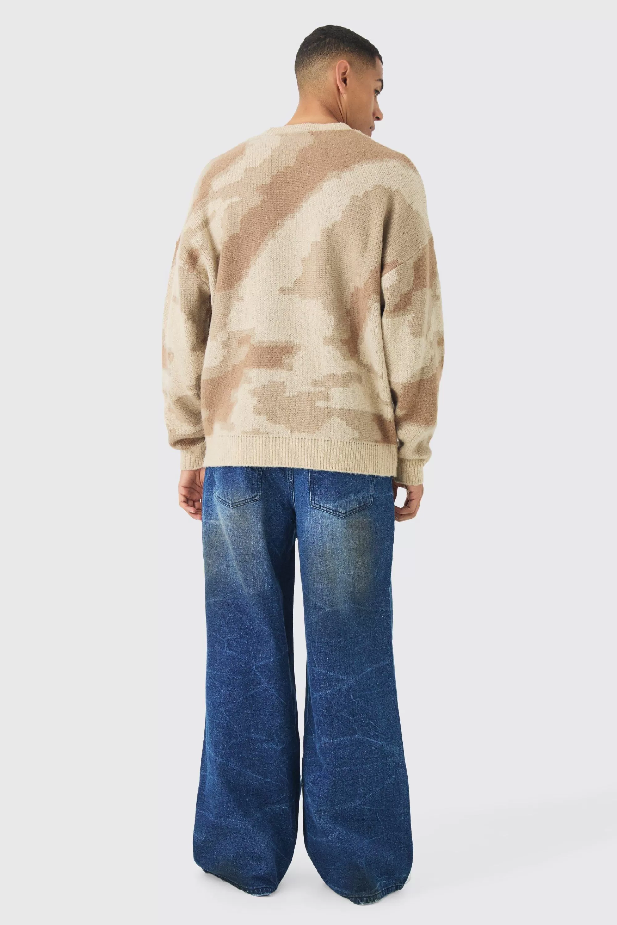 boohooMAN Extreme Baggy Rigid Crinkle Dirty Wash Jeans | UK