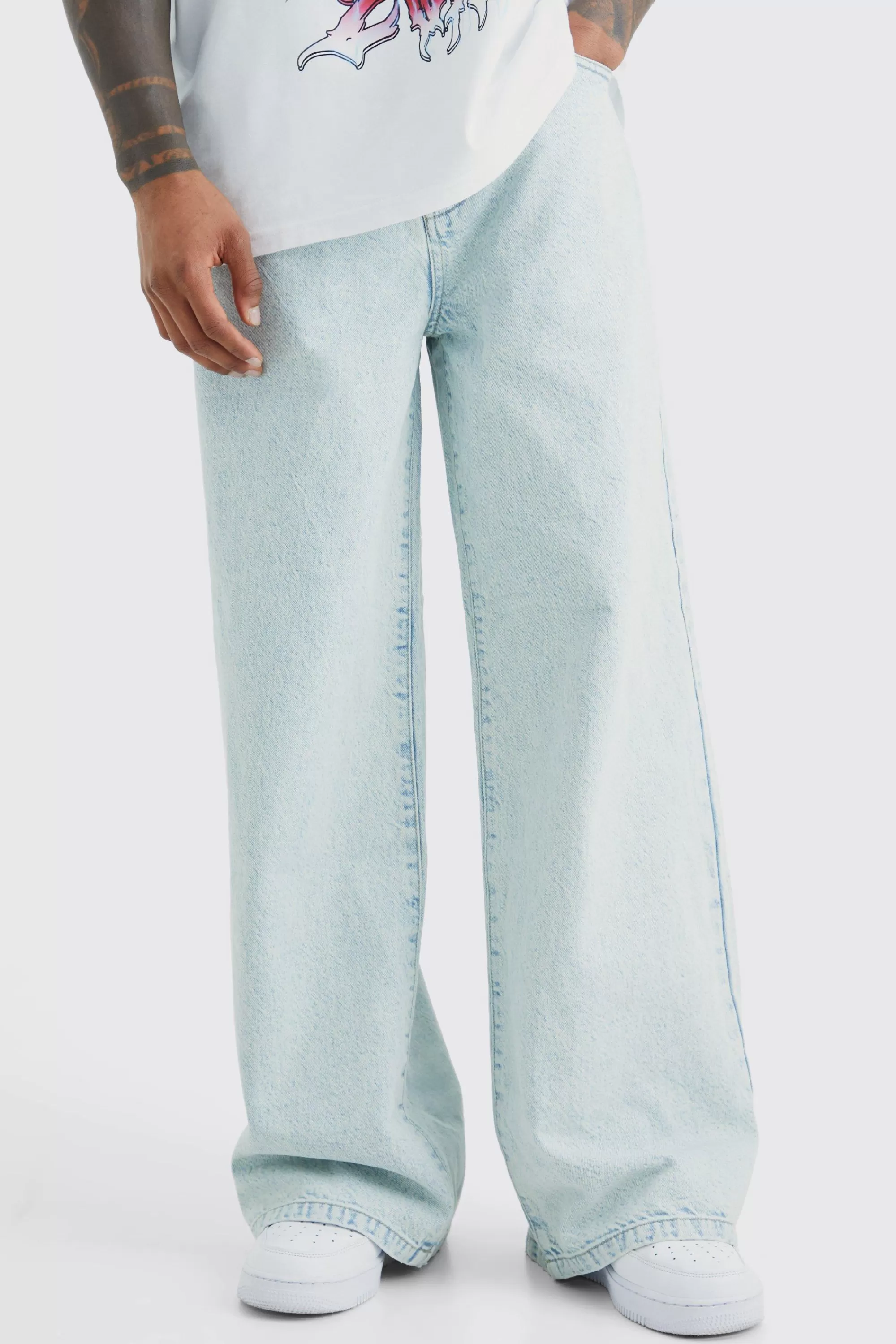 boohooMAN Extreme Baggy Rigid Jeans | UK