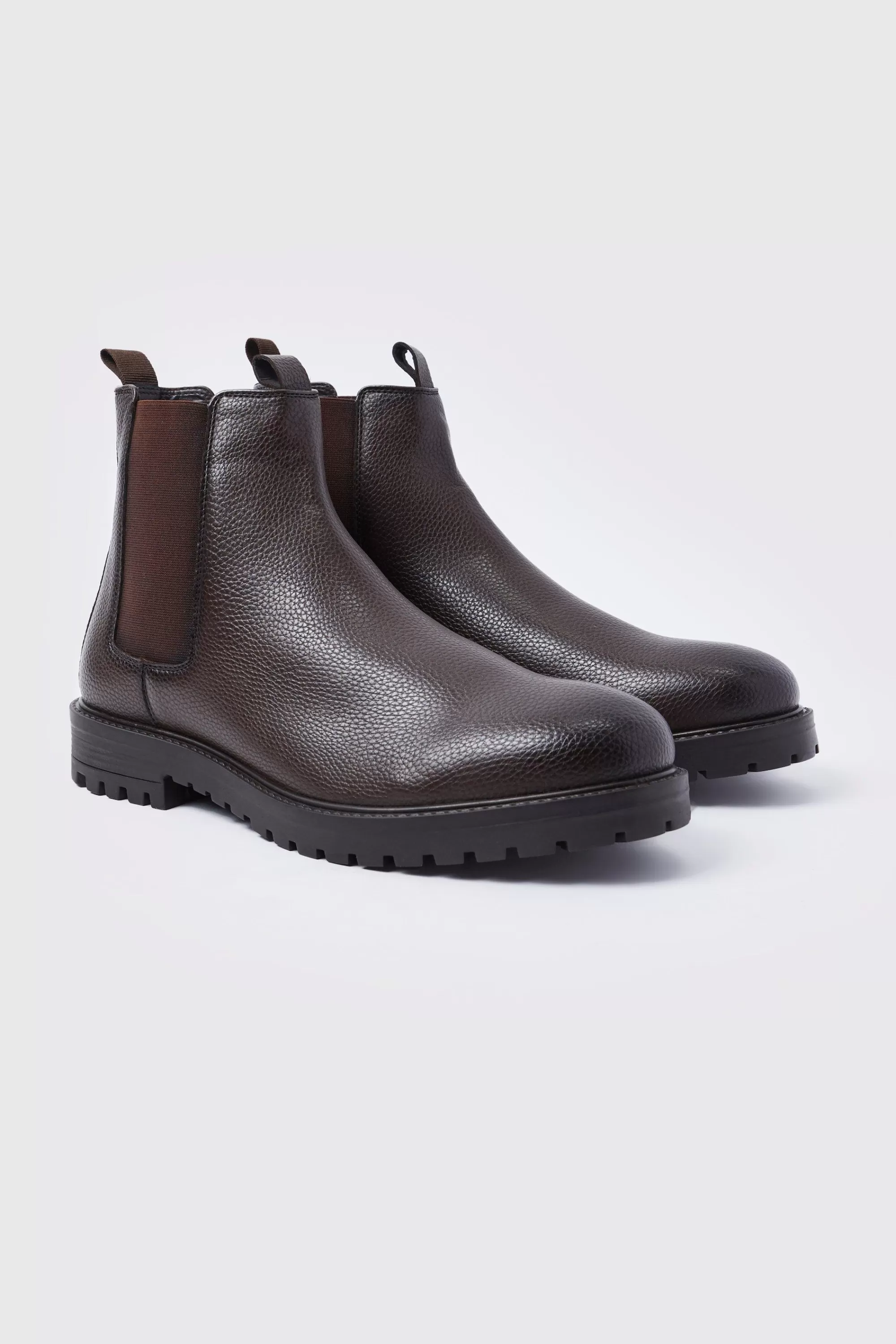 boohooMAN Faux Leather Chelsea Boots | UK