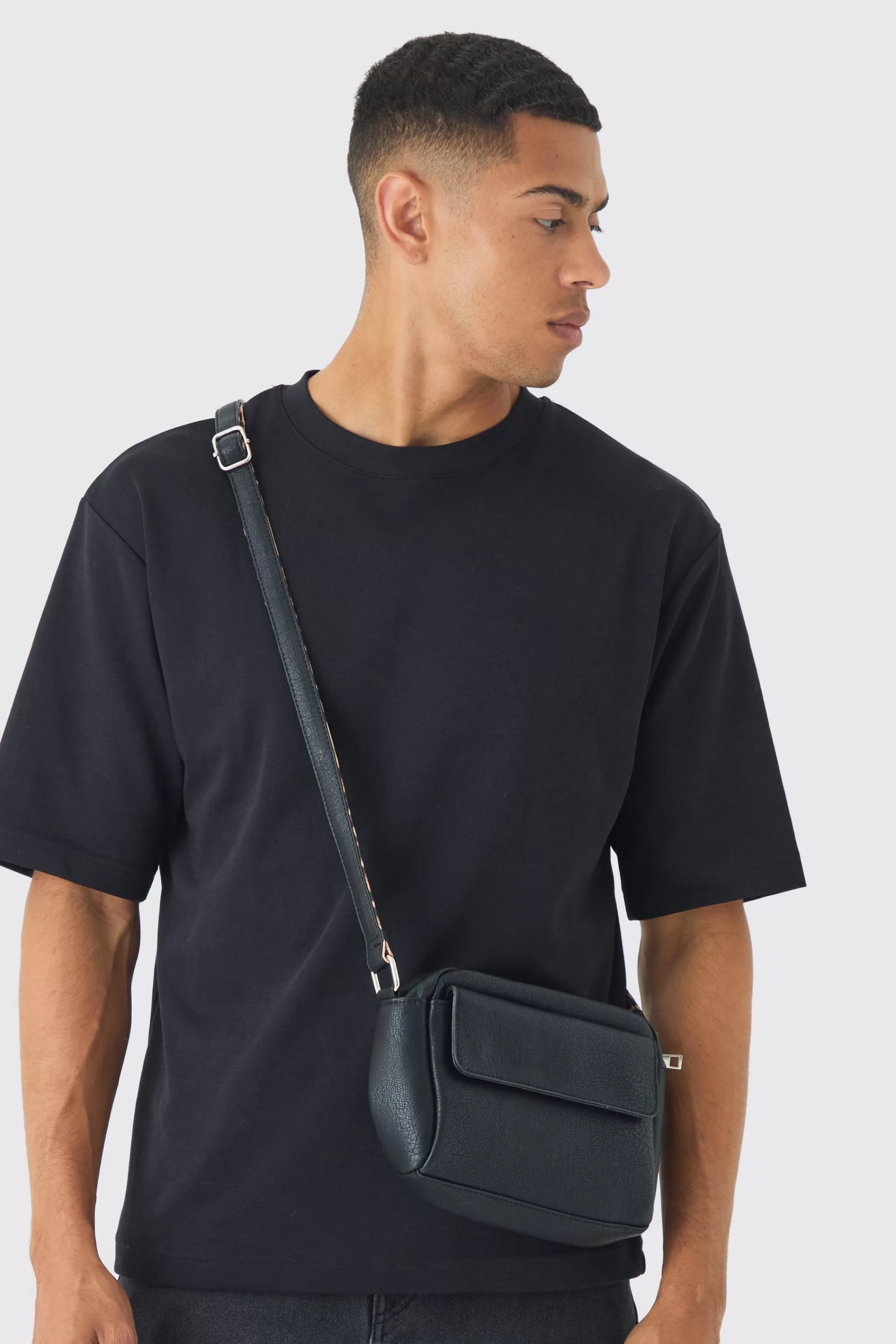 boohooMAN Faux Leather Cross Body Bag In | UK