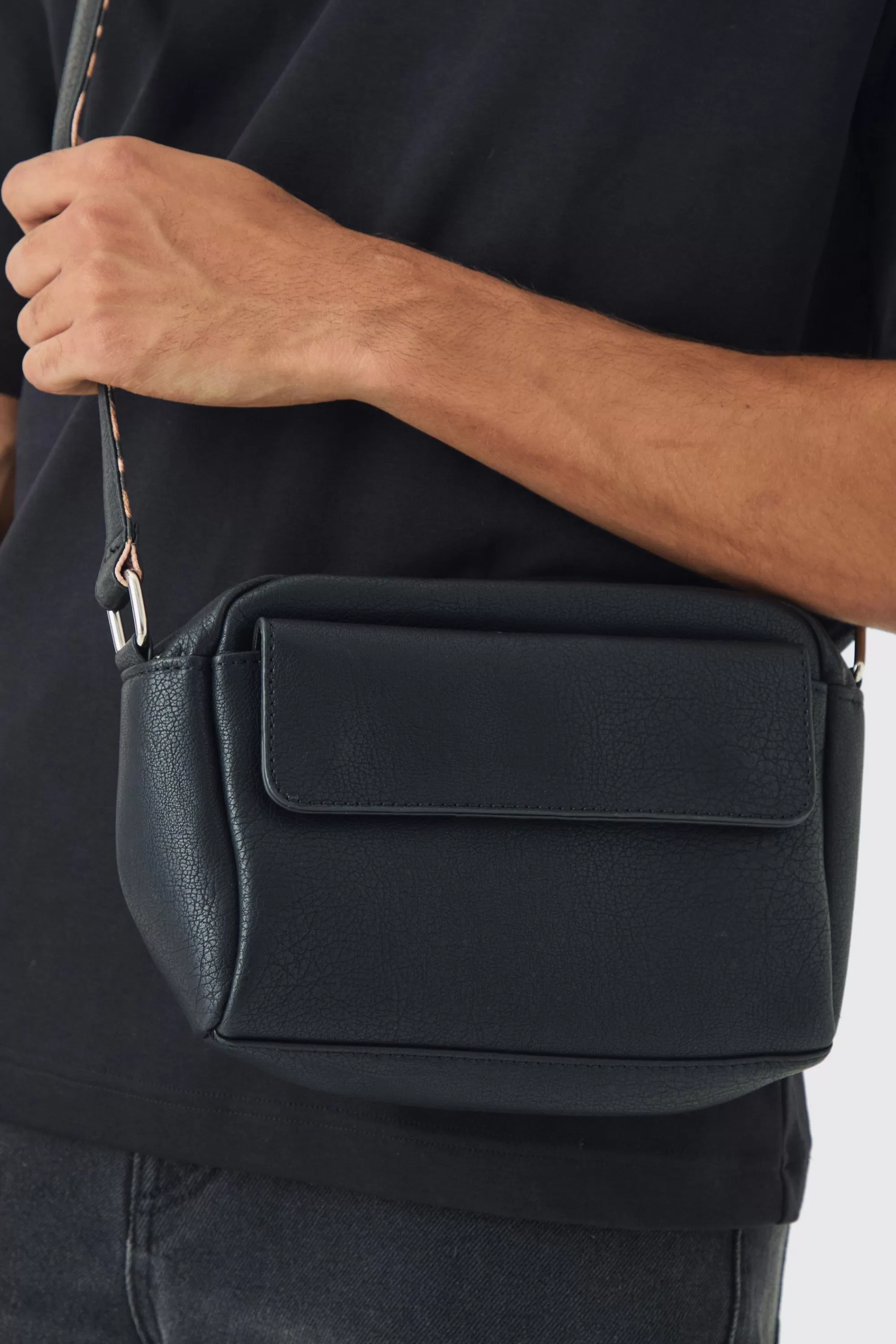 boohooMAN Faux Leather Cross Body Bag In | UK