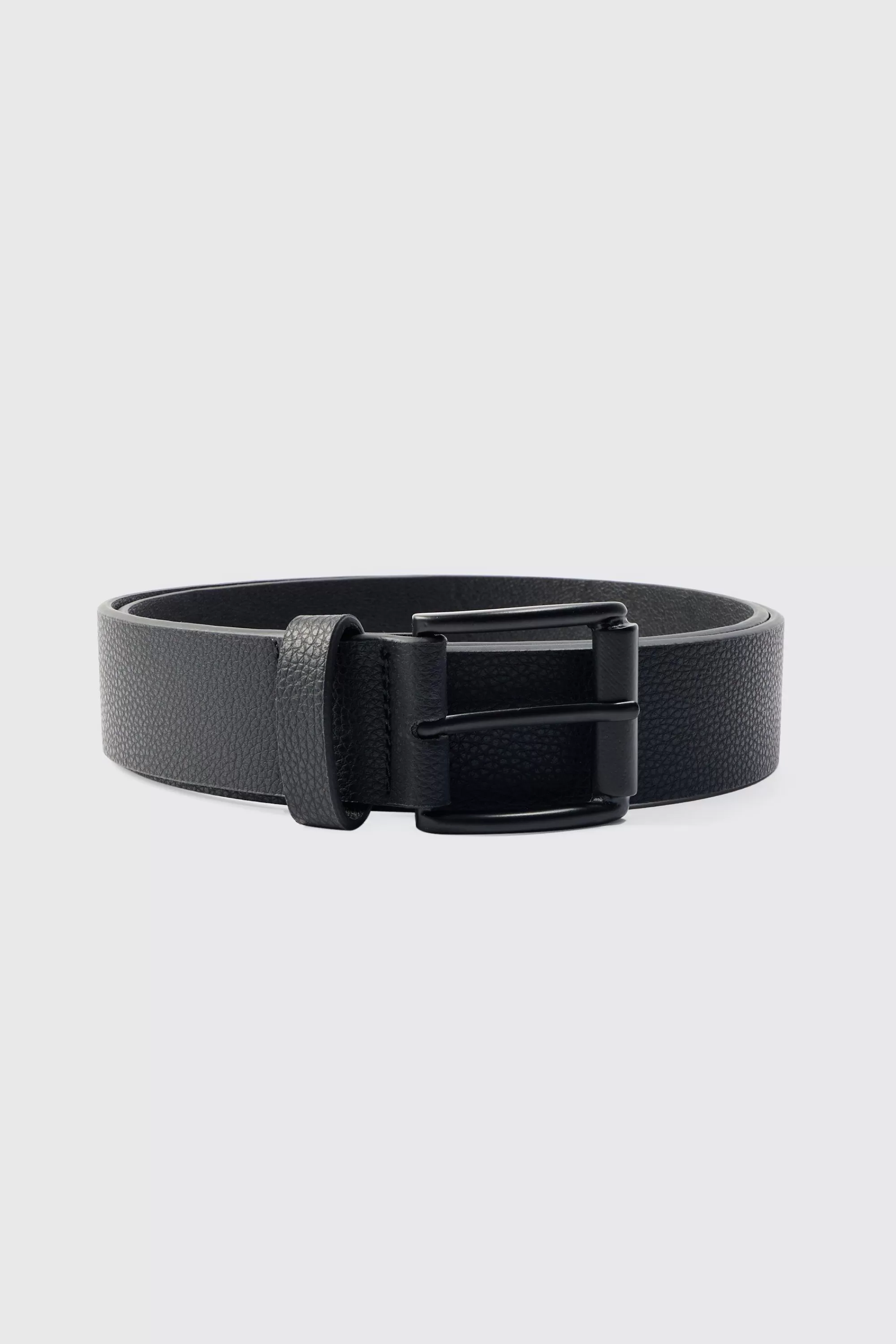 boohooMAN Faux Leather Textured Belt | UK