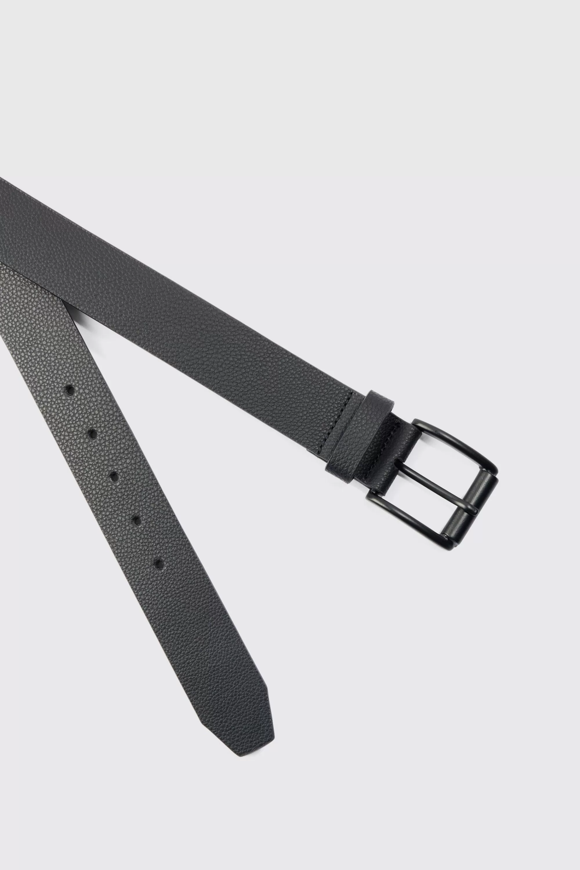 boohooMAN Faux Leather Textured Belt | UK